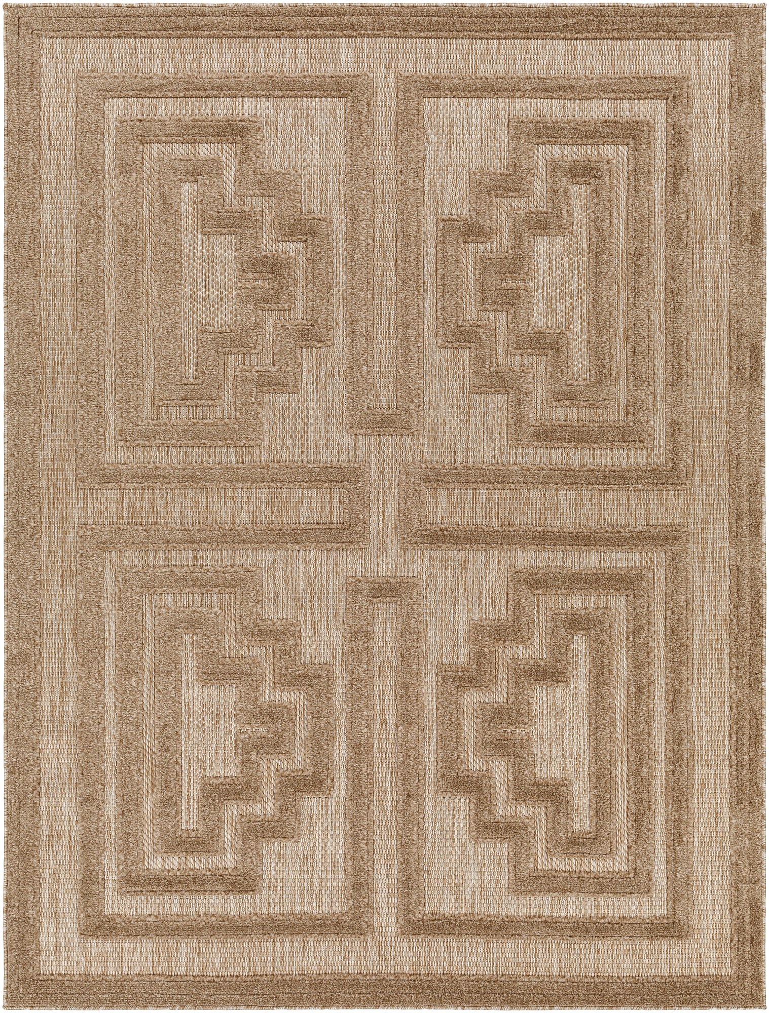 Livabliss SFG2334-537 San Diego 5 x 8 (ft) Polypropylene Brown Rectangular Indoor/Outdoor Geometric Moroccan Area rug