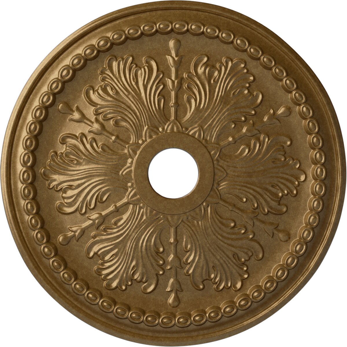 Ekena Millwork CM27WIPAS Winsor 27.5-in W x 27.5-in L Painted Pale Gold Polyurethane Whole Ceiling Medallion