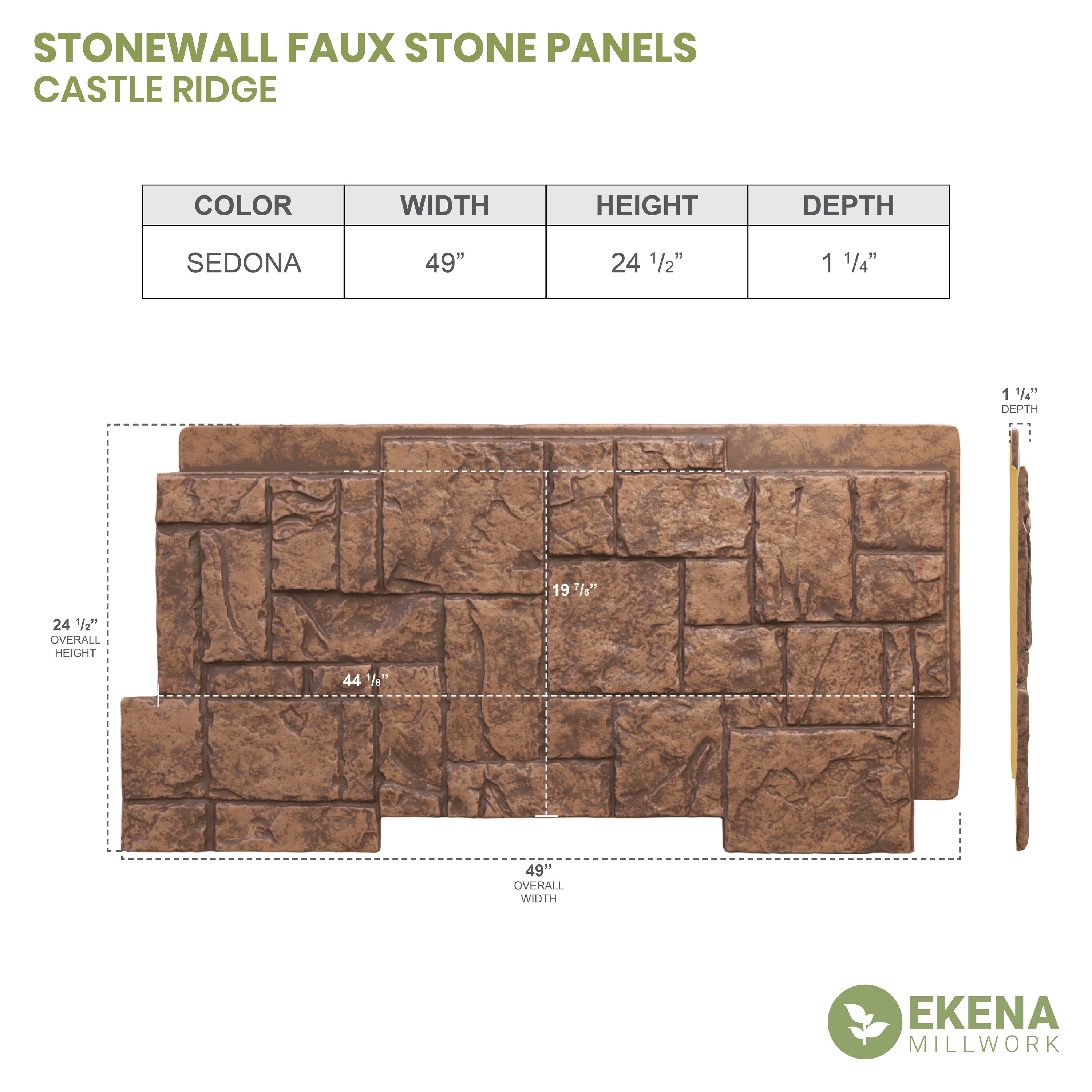 Ekena Millwork PNU24X48CRSE Stone-Veneer - View #18