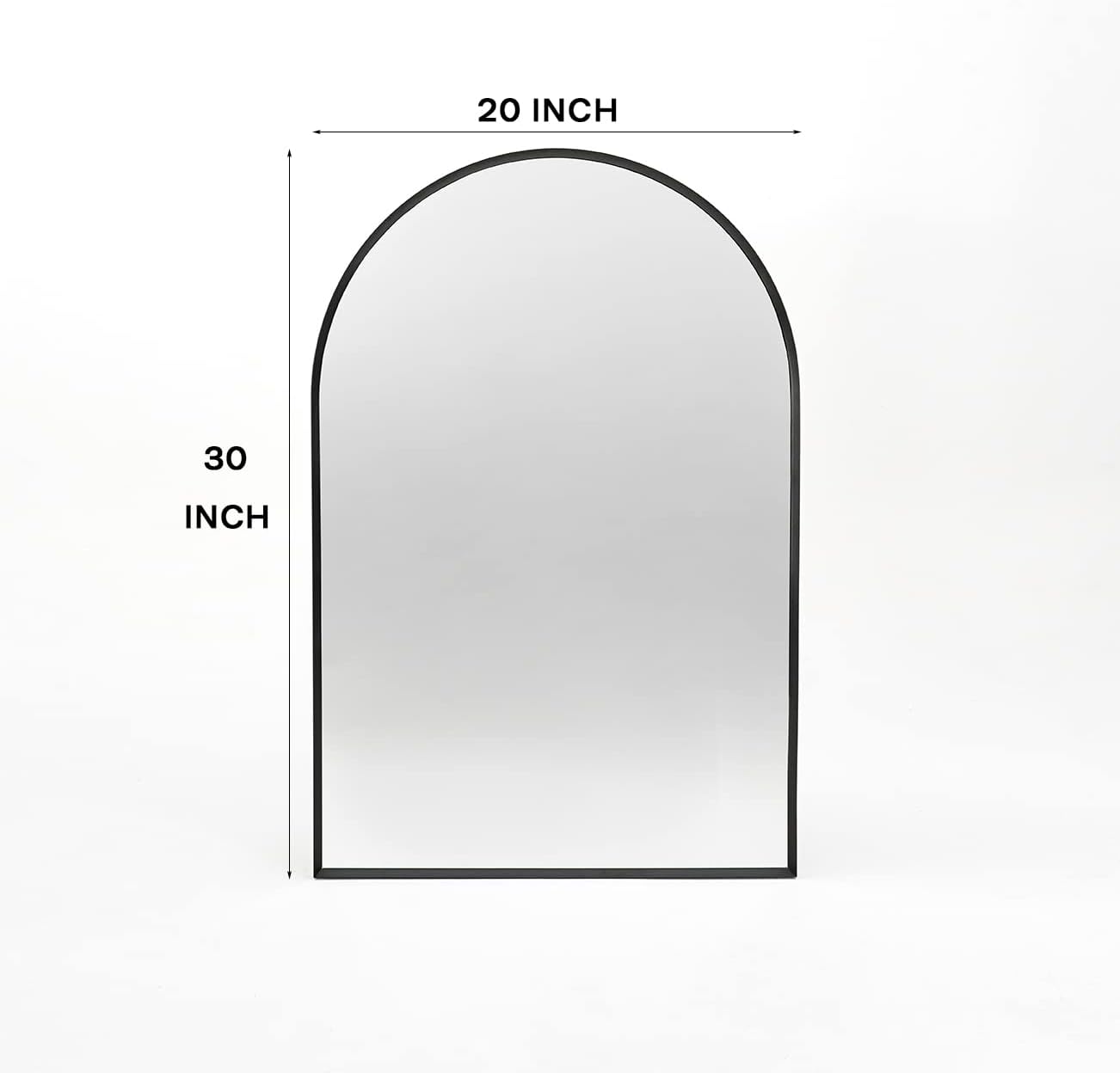 AAZJ JHR-MR2030ARBK 20-Inches x 30-Inches Polished Arch Bathroom Vanity Mirror ( black )