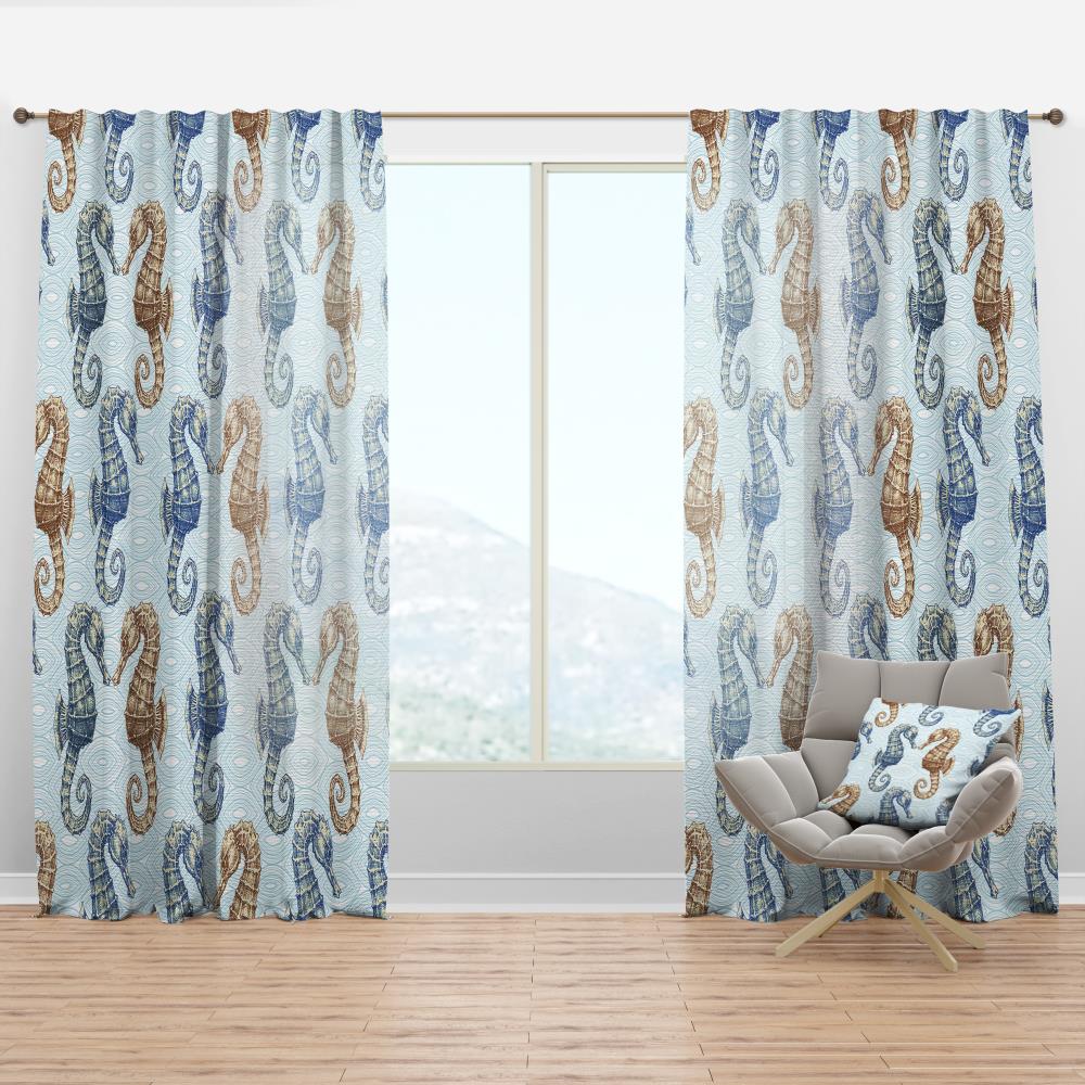 Designart CTN19340-52-120 120-Inches Blue Room darkening Thermal lined Rod pocket Single curtain panel