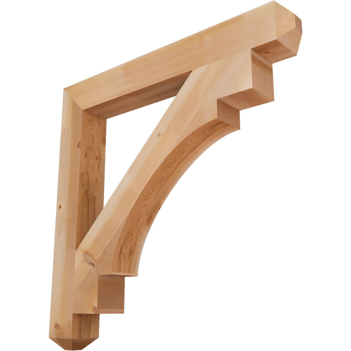 Ekena Millwork BKT06X48X48MRC04SWR Merced craftsman smooth 5-1/2-in x 48-in x 48-in Western red cedar Brown Wood Standard bracket