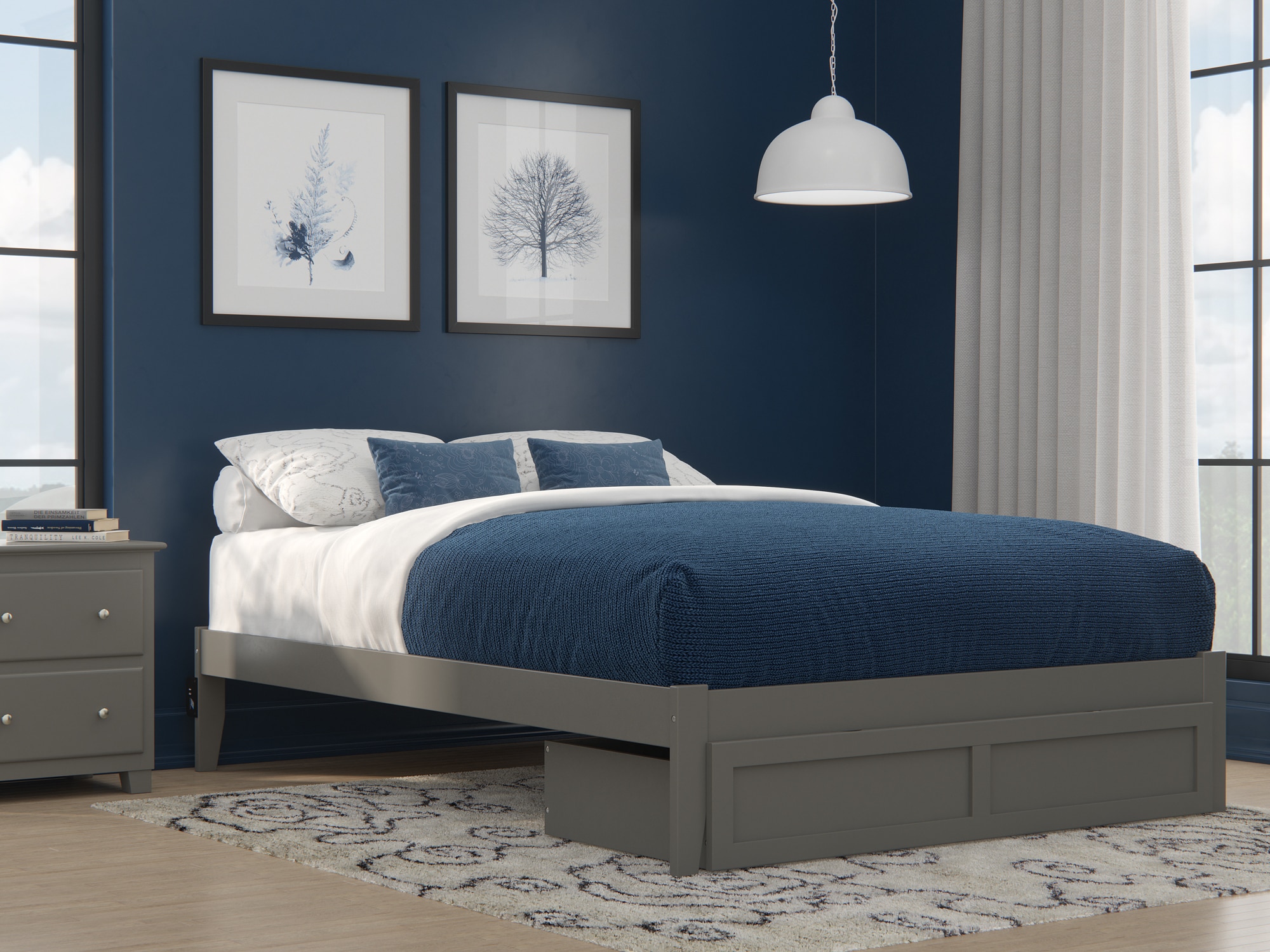 AFI Furnishings AG8012249 Colorado Grey Queen Wood Platform Bed with Storage