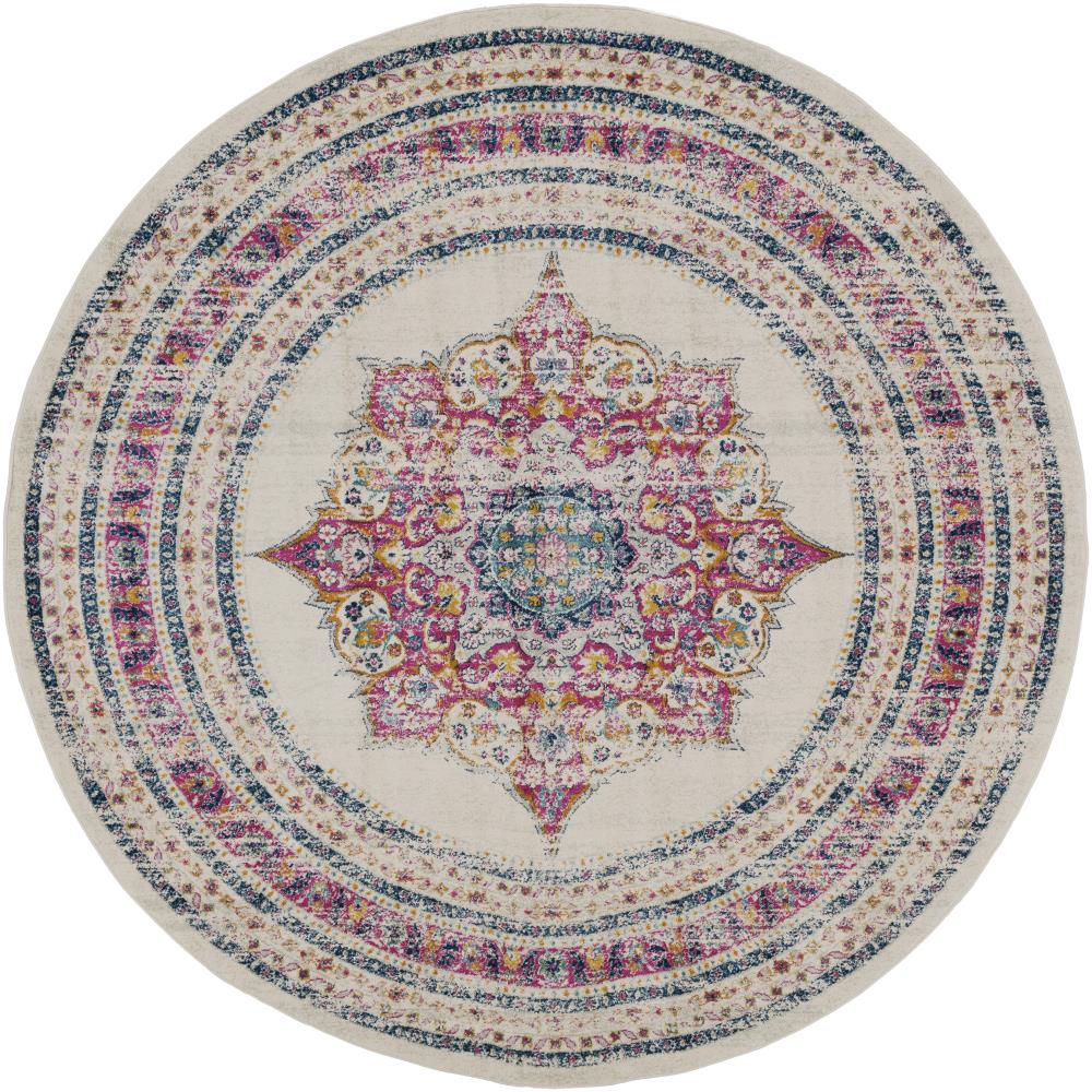 Surya HAP1033-710RD Harput 8 x 8 Garnet Round Medallion Oriental Area Rug