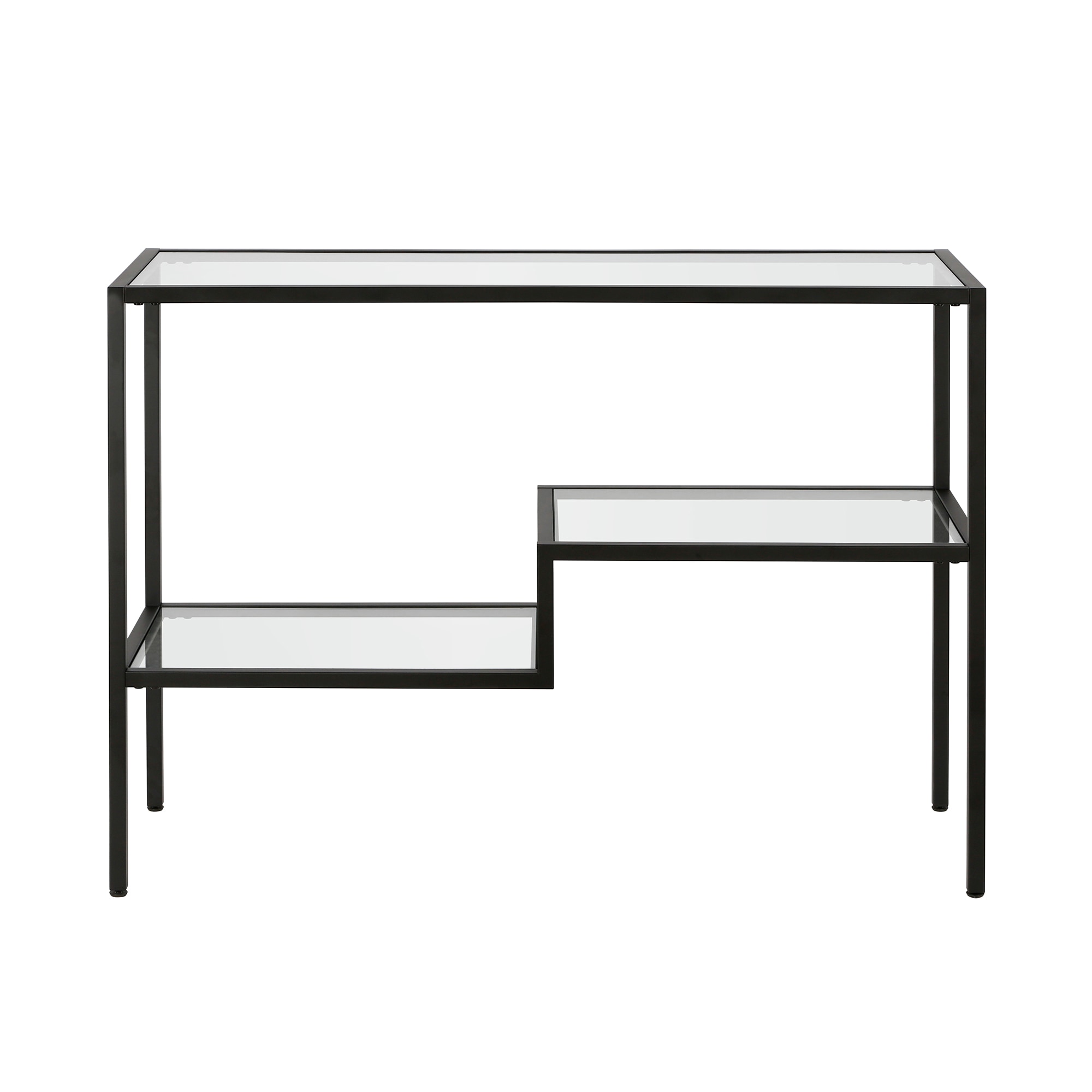 Lovett Blackened Bronze 42" Metal and Glass Console Table