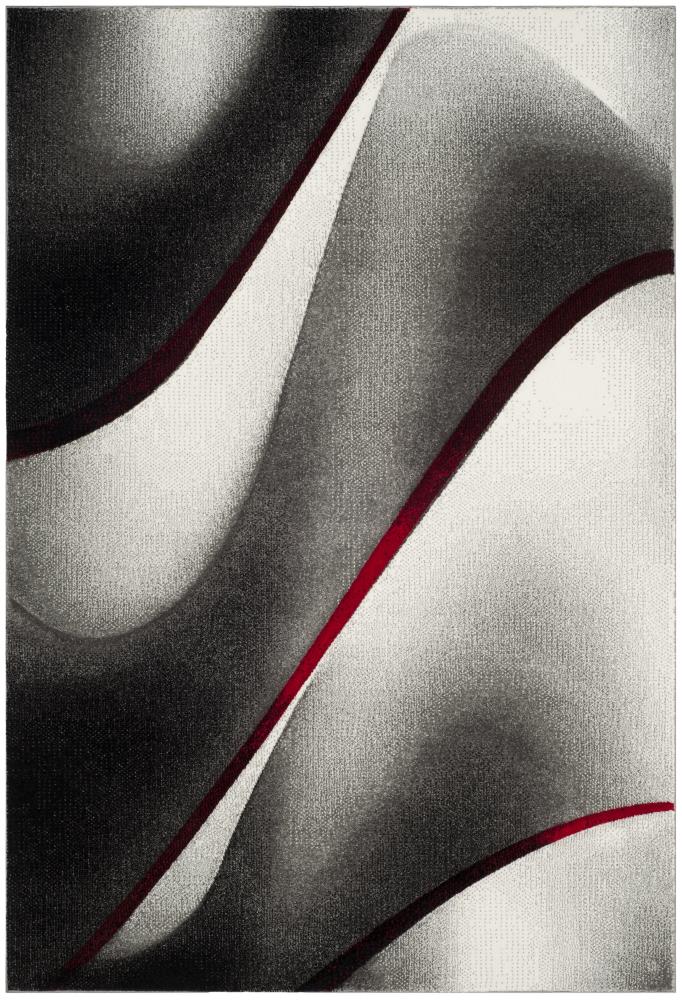 Safavieh HLW712K-6 Hollywood Vinese 7 x 9 (ft) Loomed Polypropylene Gray/Red Rectangular Indoor Abstract Mid-Century Modern Area rug