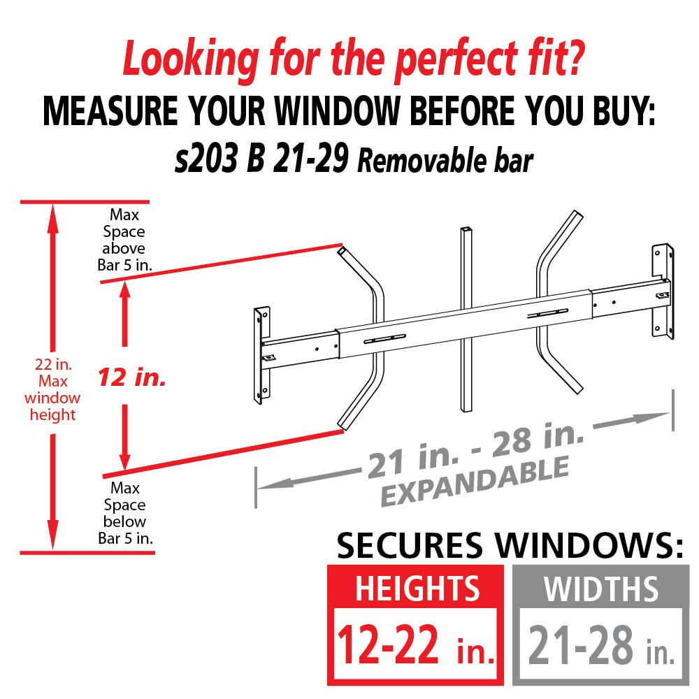 Mr. Goodbar B Bar 21-in X 12-in White Steel Removable Window Security ...