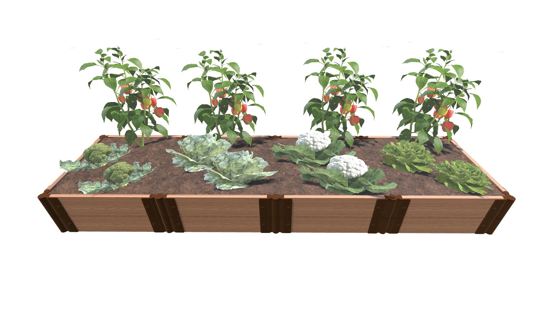 Frame It All 200002095 14-cu ft 24-in W x 96-in L x 11-in H Classic Sienna Composite Raised Garden Bed