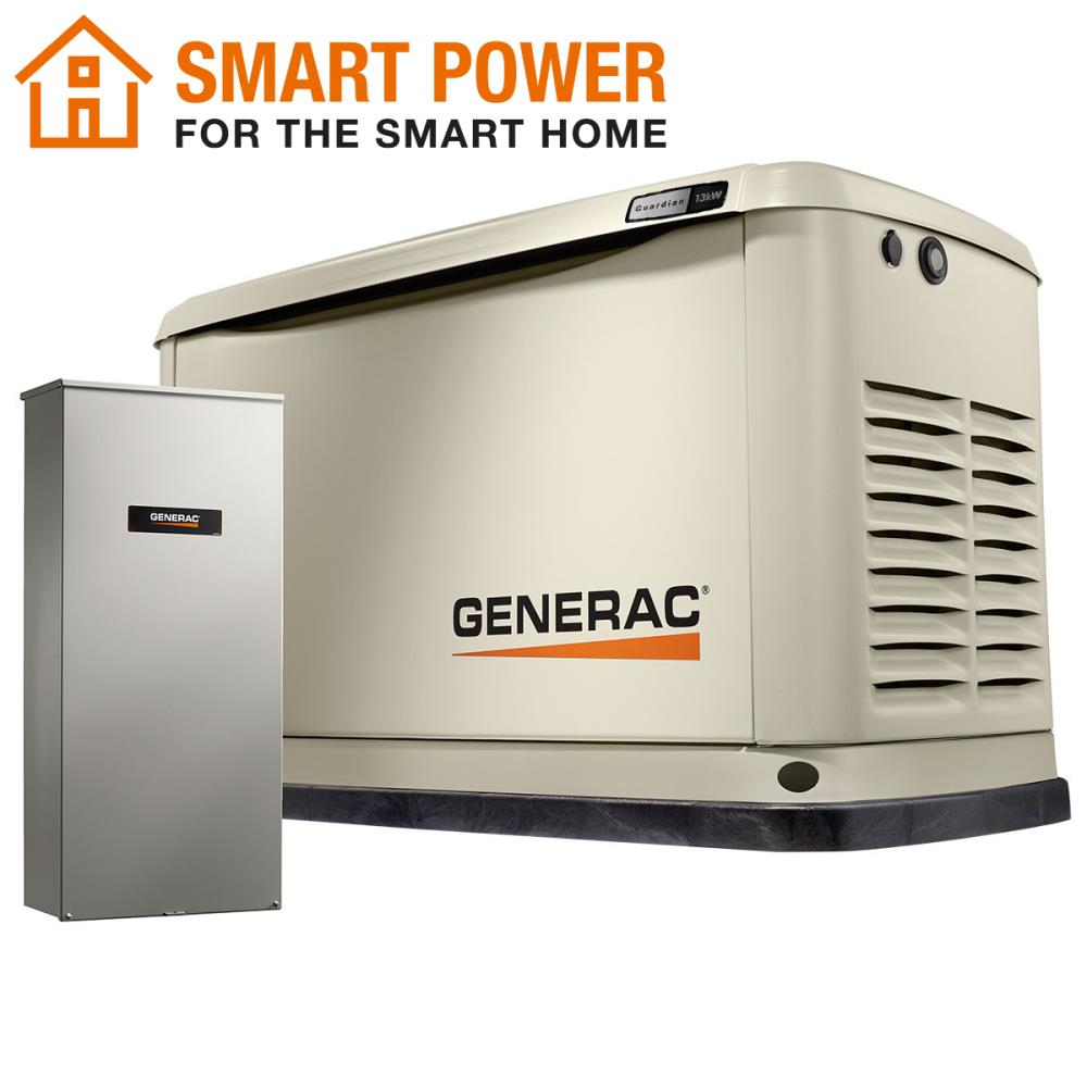 Generac 7175 Guardian Series WIFI Enabled 13000-Watt (LP)/13000-Watt (NG) Standby Generator with Automatic Transfer Switch