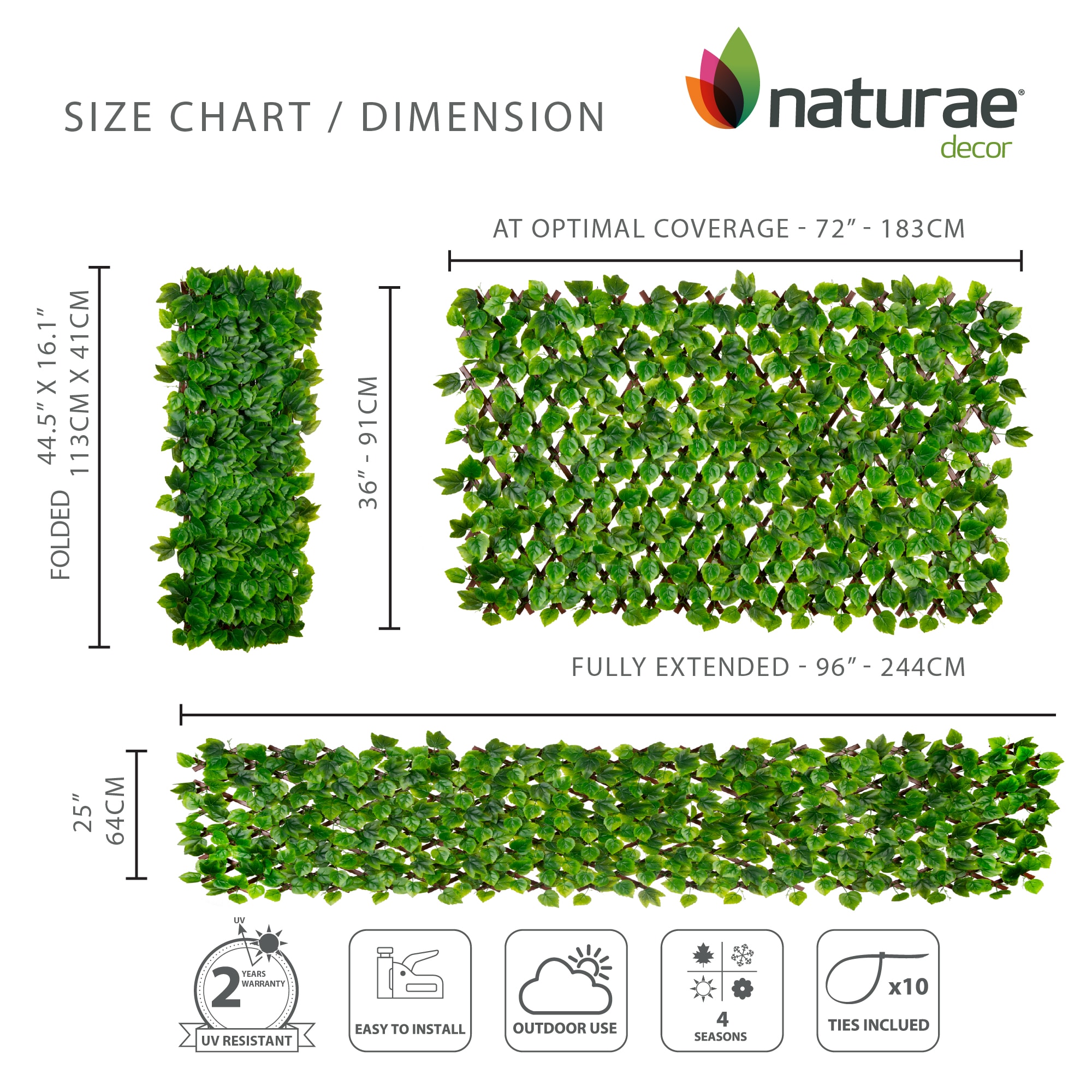 naturae decor TBL3672BR-1400 Garden-Trellis - View #3