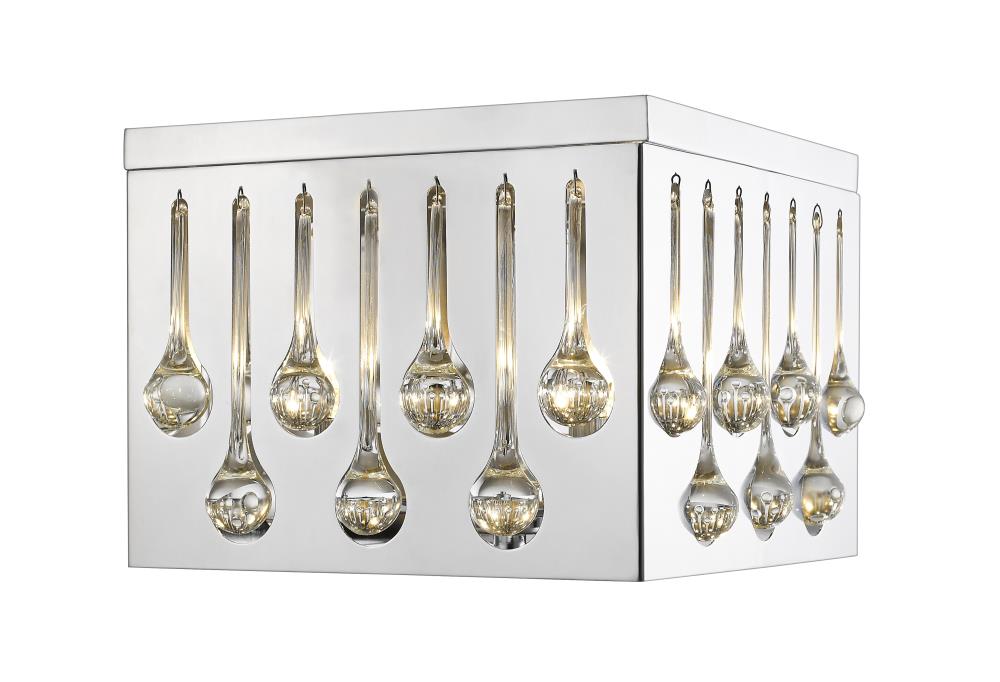 Z-Lite 453SQF13CH Oberon 4 -Light 13.5-in Polished Chrome Flush Mount Light