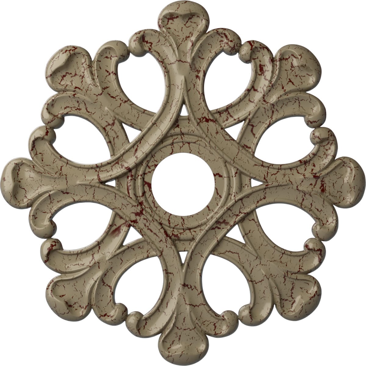 Ekena Millwork CM20ANGDC Angel 20.875-in W x 20.875-in L Painted Gobi Desert Crackle Polyurethane Whole Ceiling Medallion
