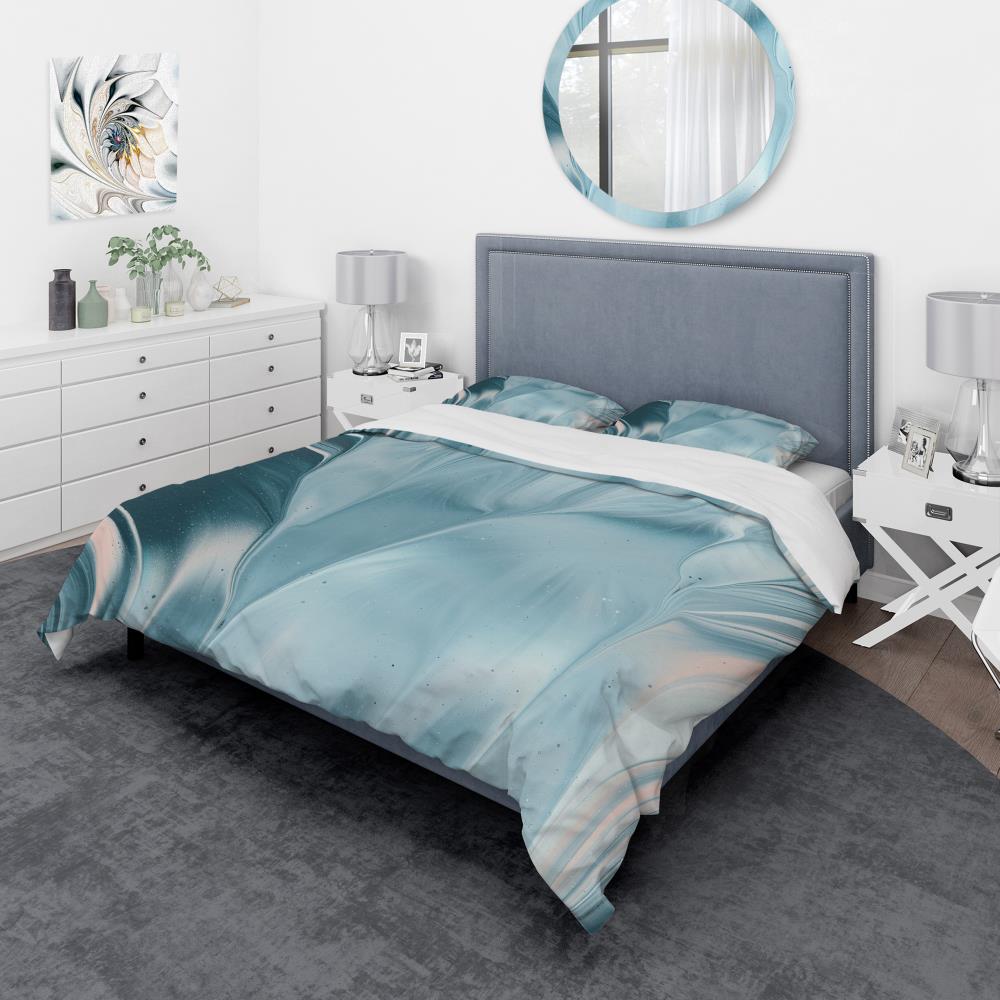 Designart BED30073-Q 3 -Piece Blue Queen Duvet cover Set