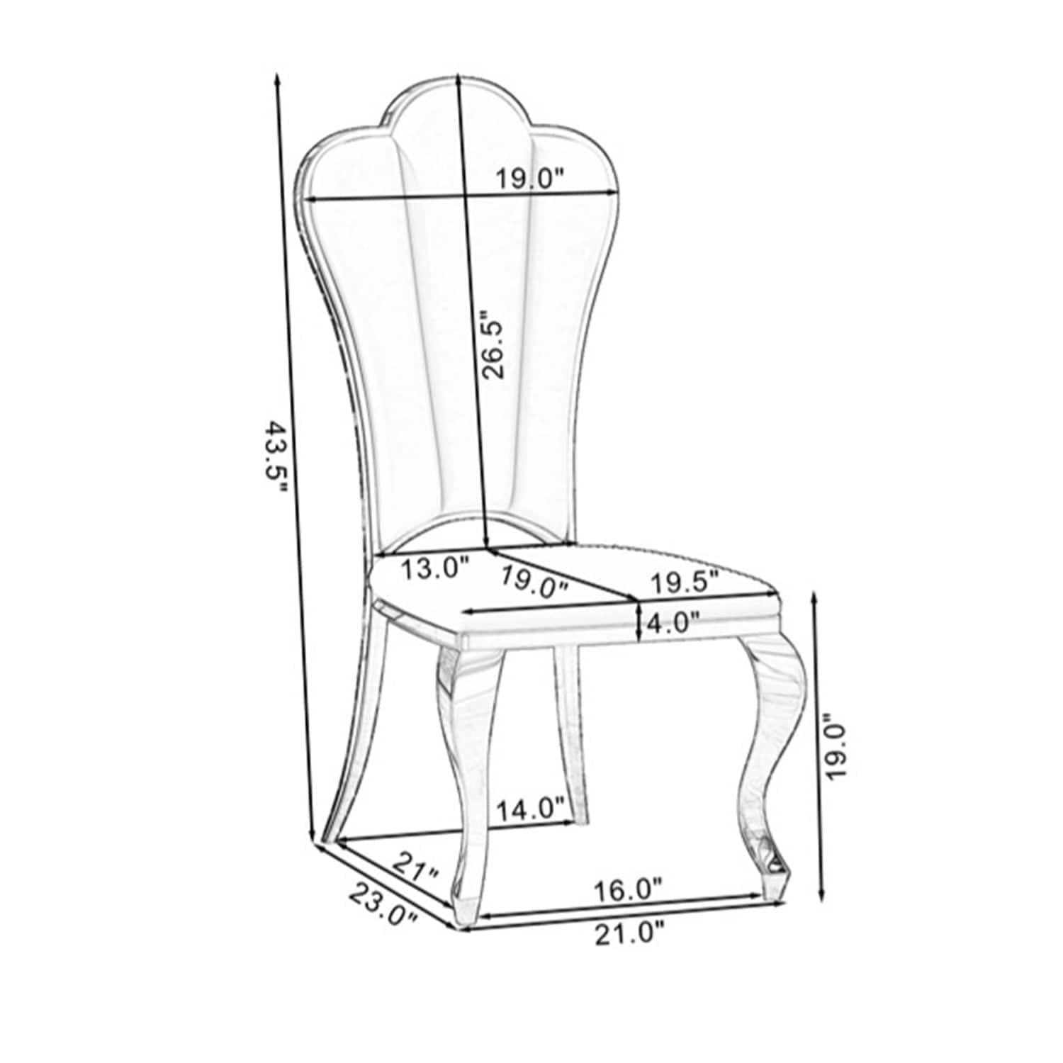 SINOFURN SYA010301WT Dining-Chairs - View #3