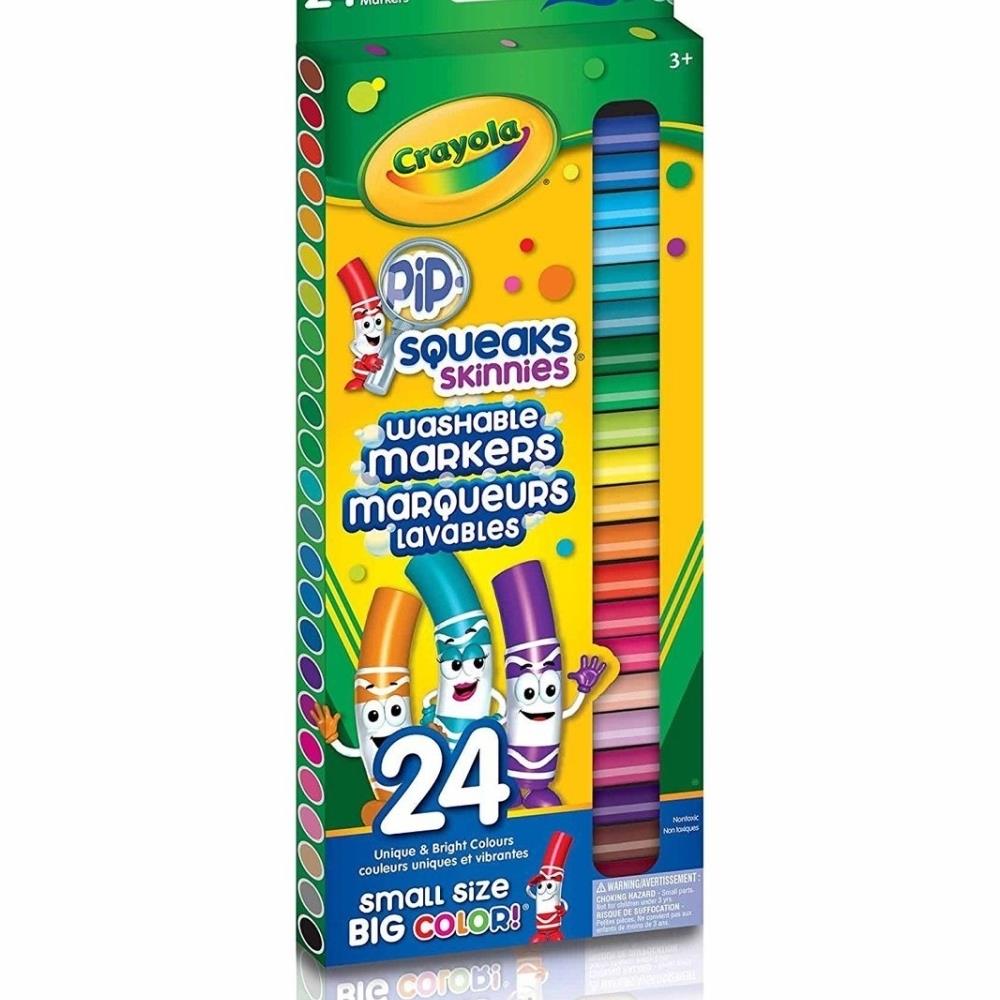 Crayola KMSH7844  30363950 24 Pip-Squeaks Skinnies Fine Line Washable Markers