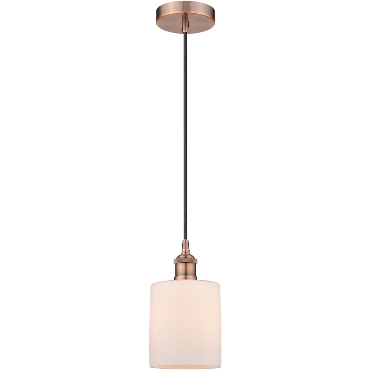  616-1P-AC-G111 Edison Cobbleskill Mini Pendant Antique Copper
