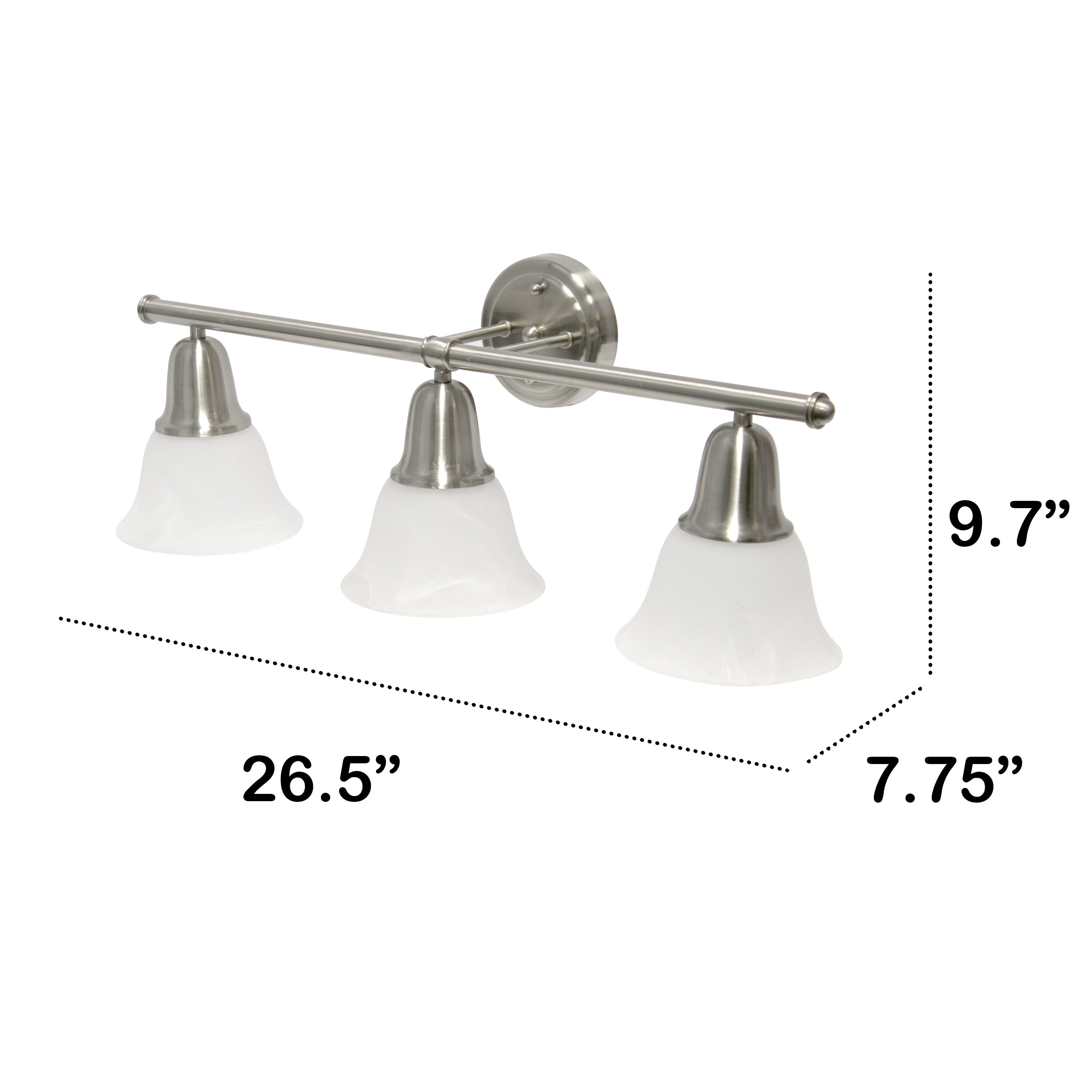 Lalia Home Essentix 7.75-in 3-Light Brushed Nickel LED Modern ...