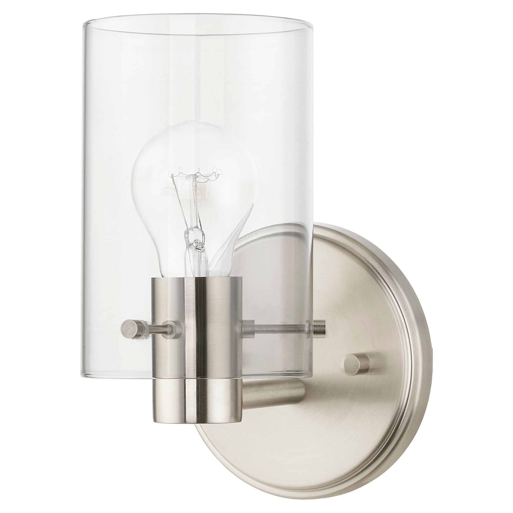 Munich Sleek Brushed Nickel Transitional 1-Light Sconce