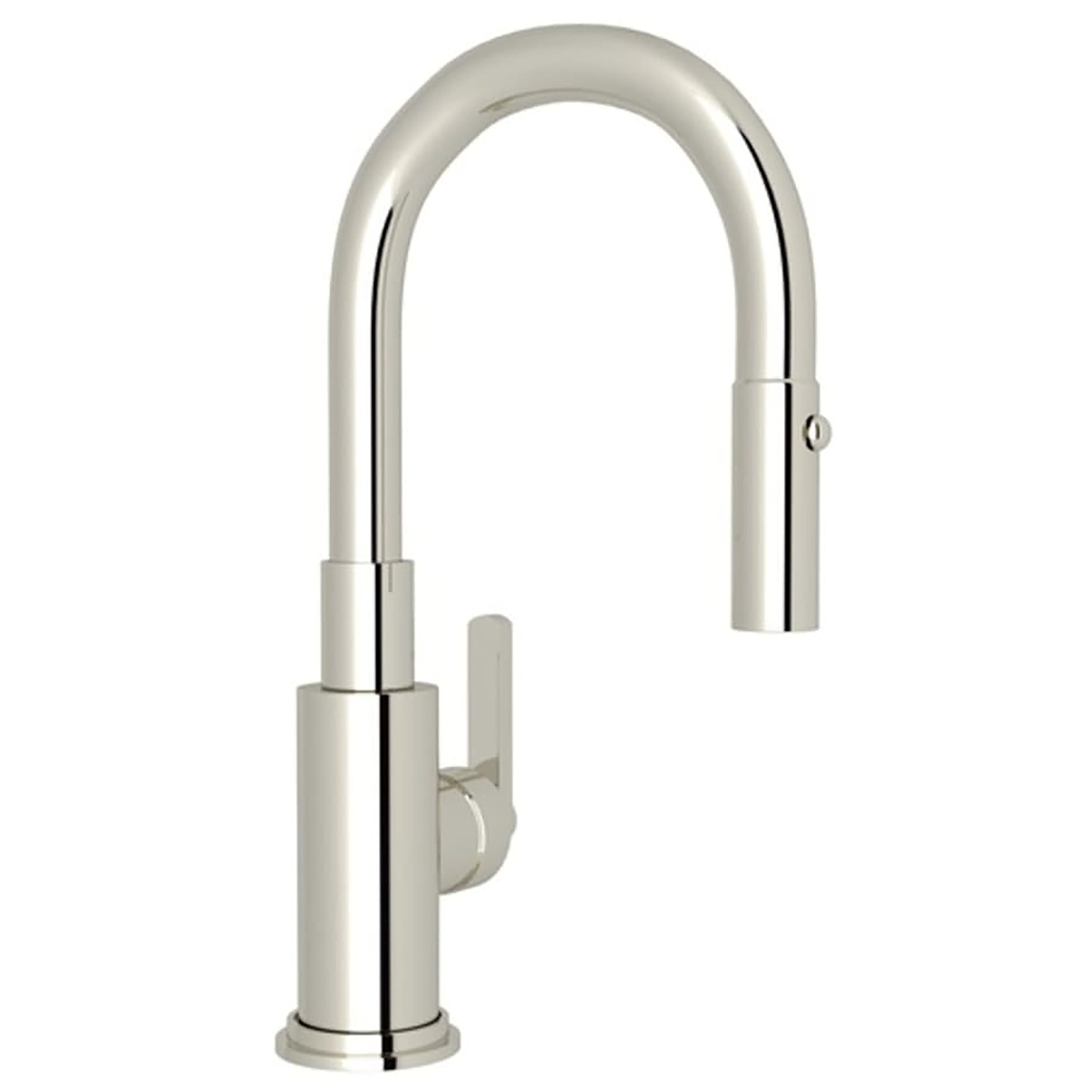 Rohl A3430SLMPN-2 Polished Nickel Single Handle Deck-mount Kitchen Faucet with Sprayer