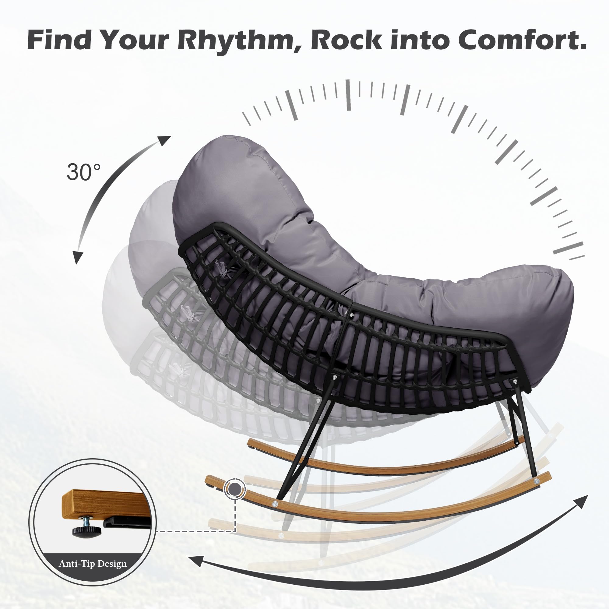 AURA OUTDOOR OIRC001-GY Patio-Chairs - View #7