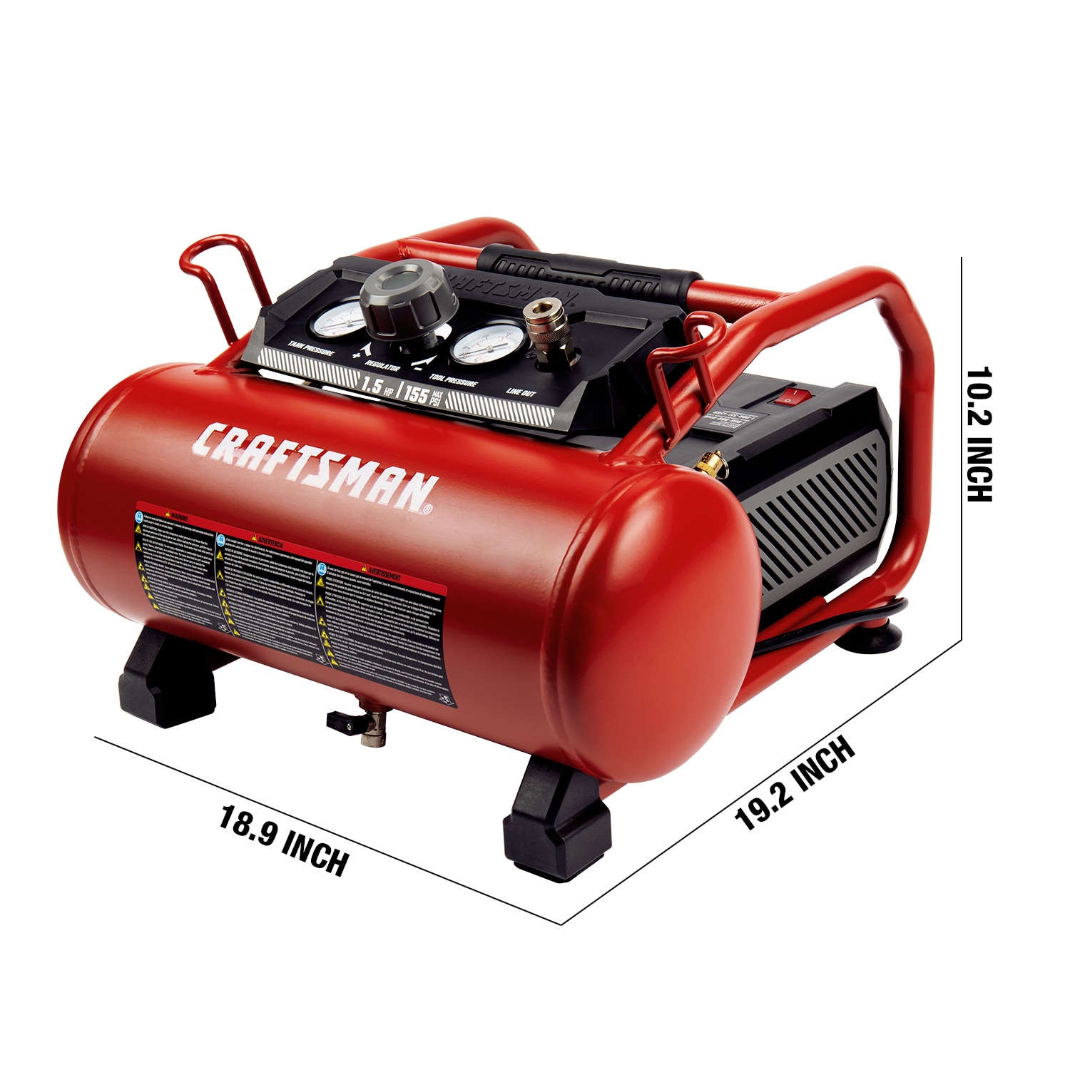 CRAFTSMAN 3-Gallons Two Stage Portable 155 Psi Hot Dog Air Compressor in  the Air Compressors department at