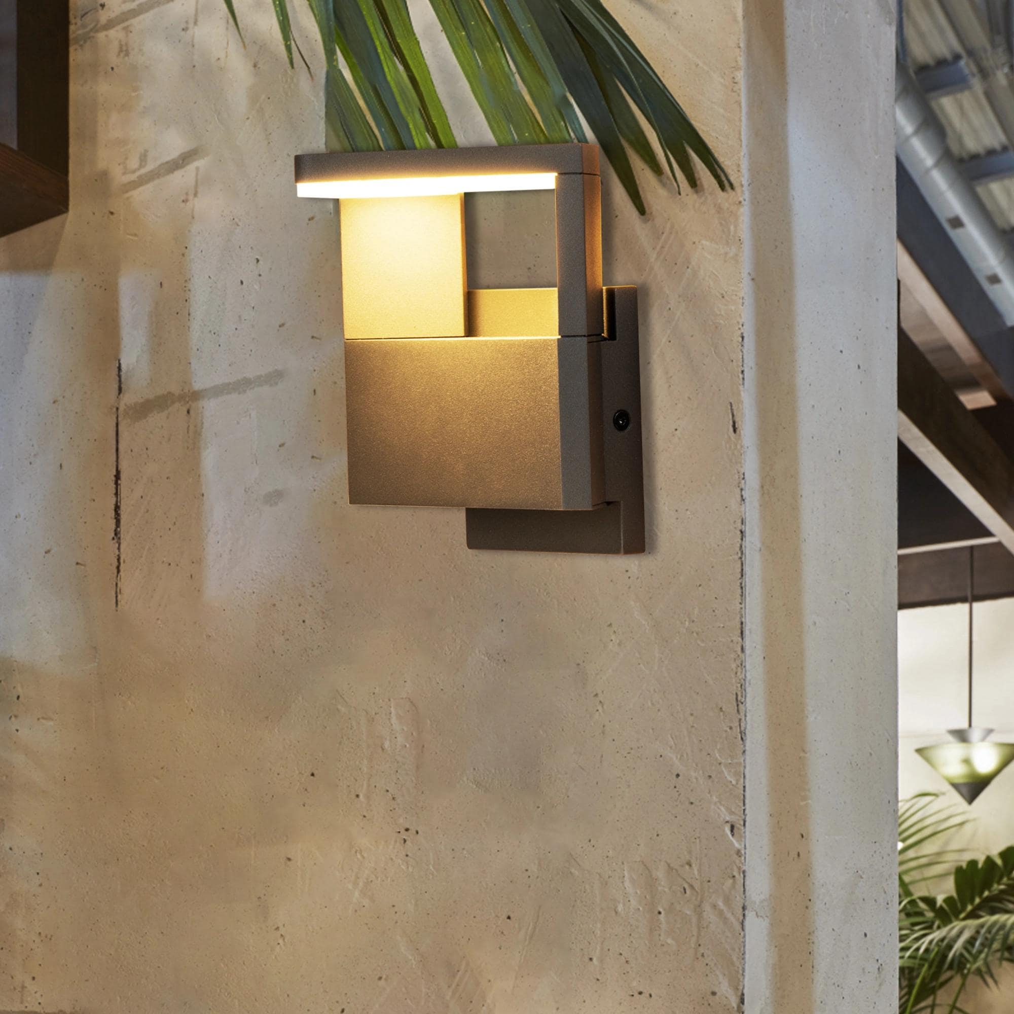 Bayfeve BF-XURPDB Outdoor Path Light 1 -Light 4.9-in H Matte Gray Hardwired Integrated LED Outdoor Wall Light