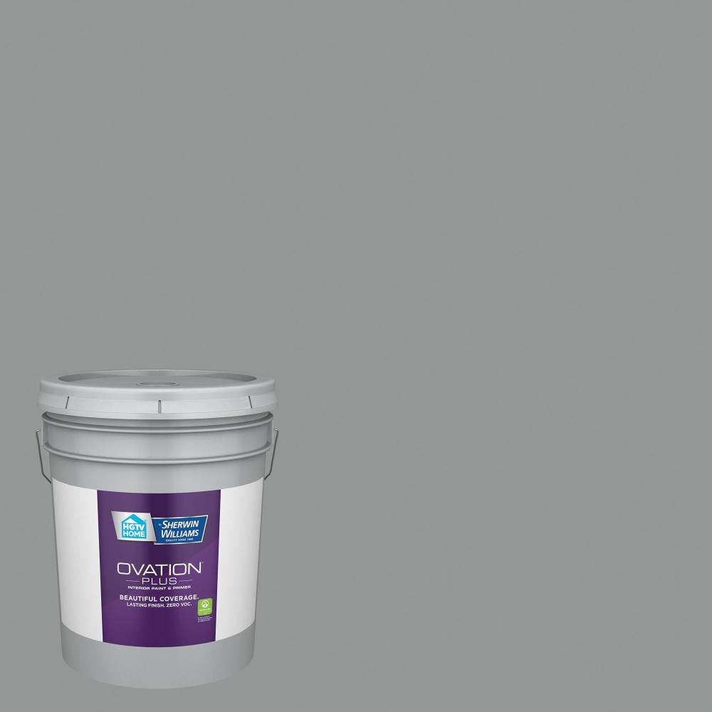 HGTV HOME by Sherwin-Williams 4008-1C-2557223 Ovation Plus Flat Stone Mason Gray 4008-1C Latex Interior Paint Paint + Primer ( 5-gallon )