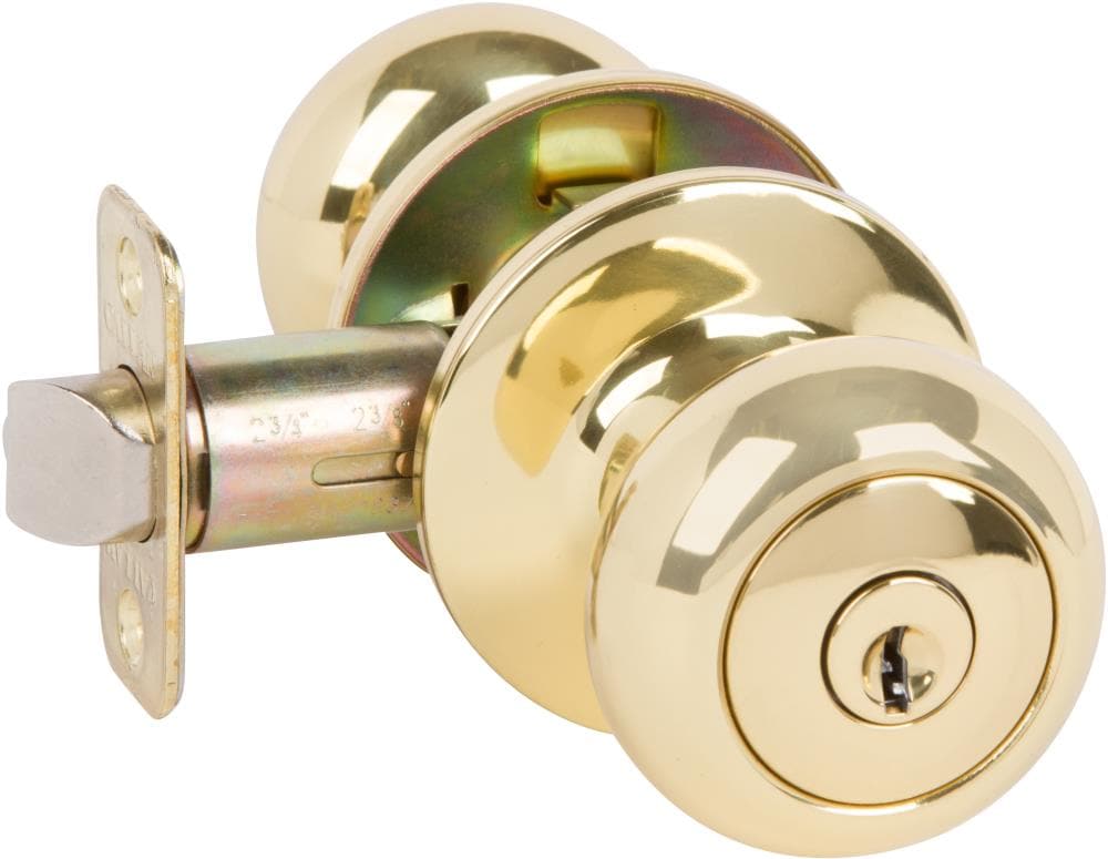 Delaney Hardware Saxon Brass Interior/Exterior Keyed Entry Door Knob in ...