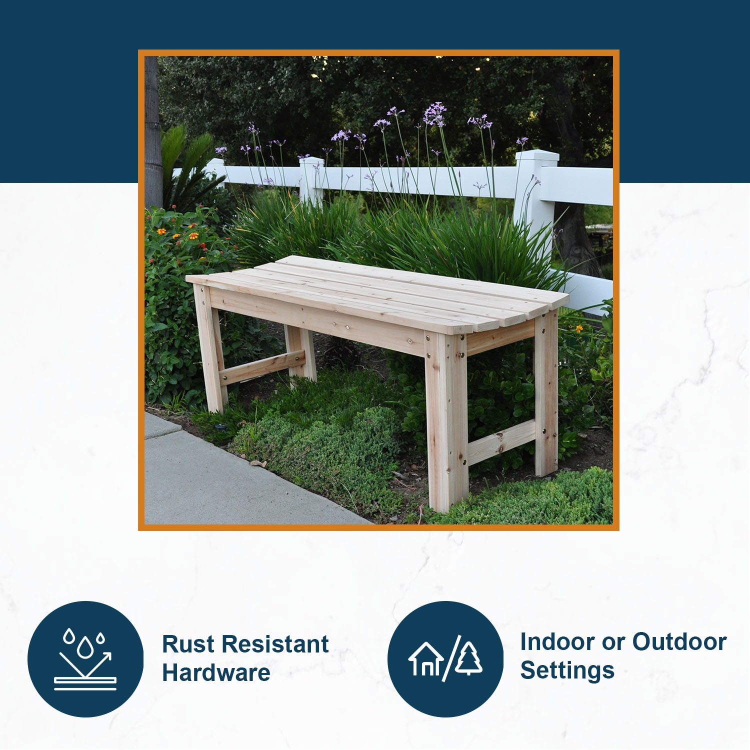 Natural Cedar 4-Foot Backless Garden Bench