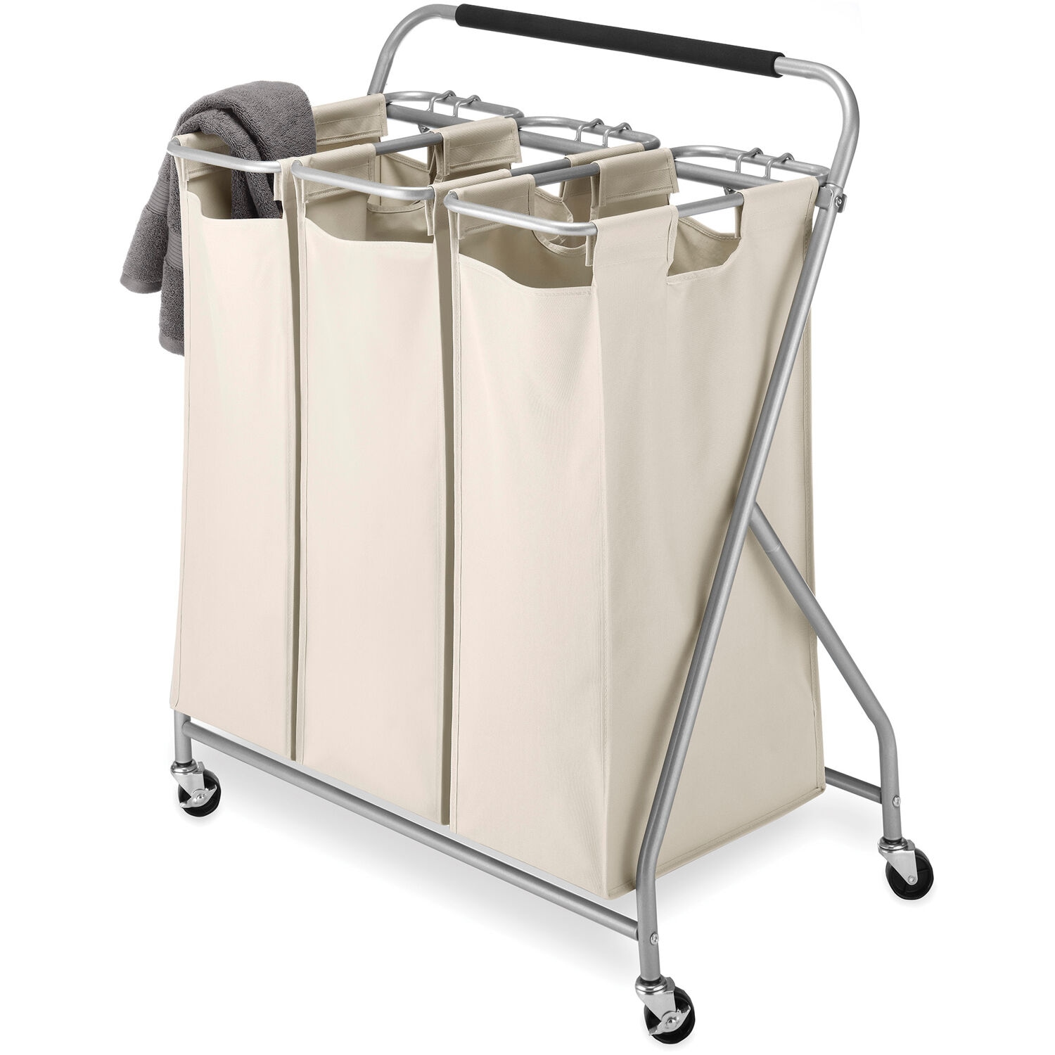 Whitmor 6640-4794 Easy-lift Triple Laundry Sorter