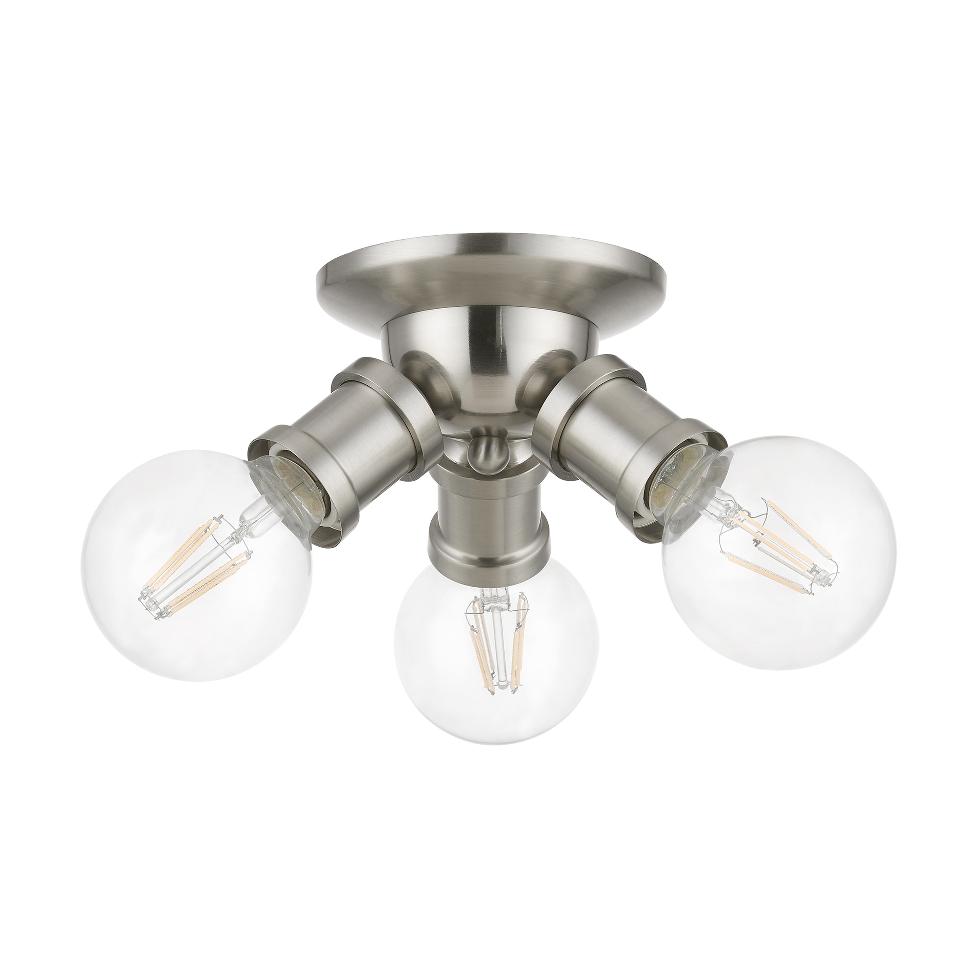 Lansdale 7" Brushed Nickel 3-Light Transitional Flush Mount