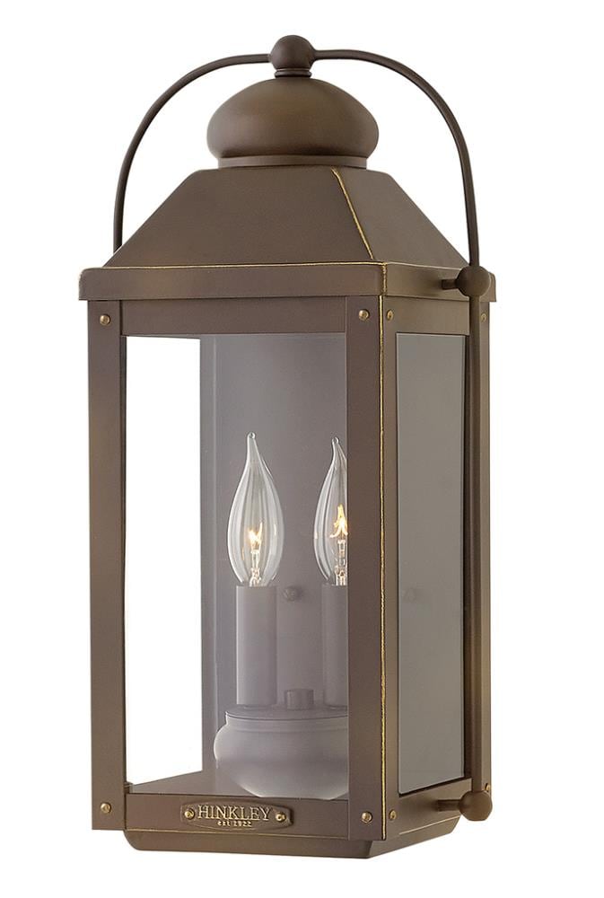 Hinkley 1854LZ-LL Anchorage 2 -Light 17.75-in H Bronze Hardwired Outdoor Wall Light