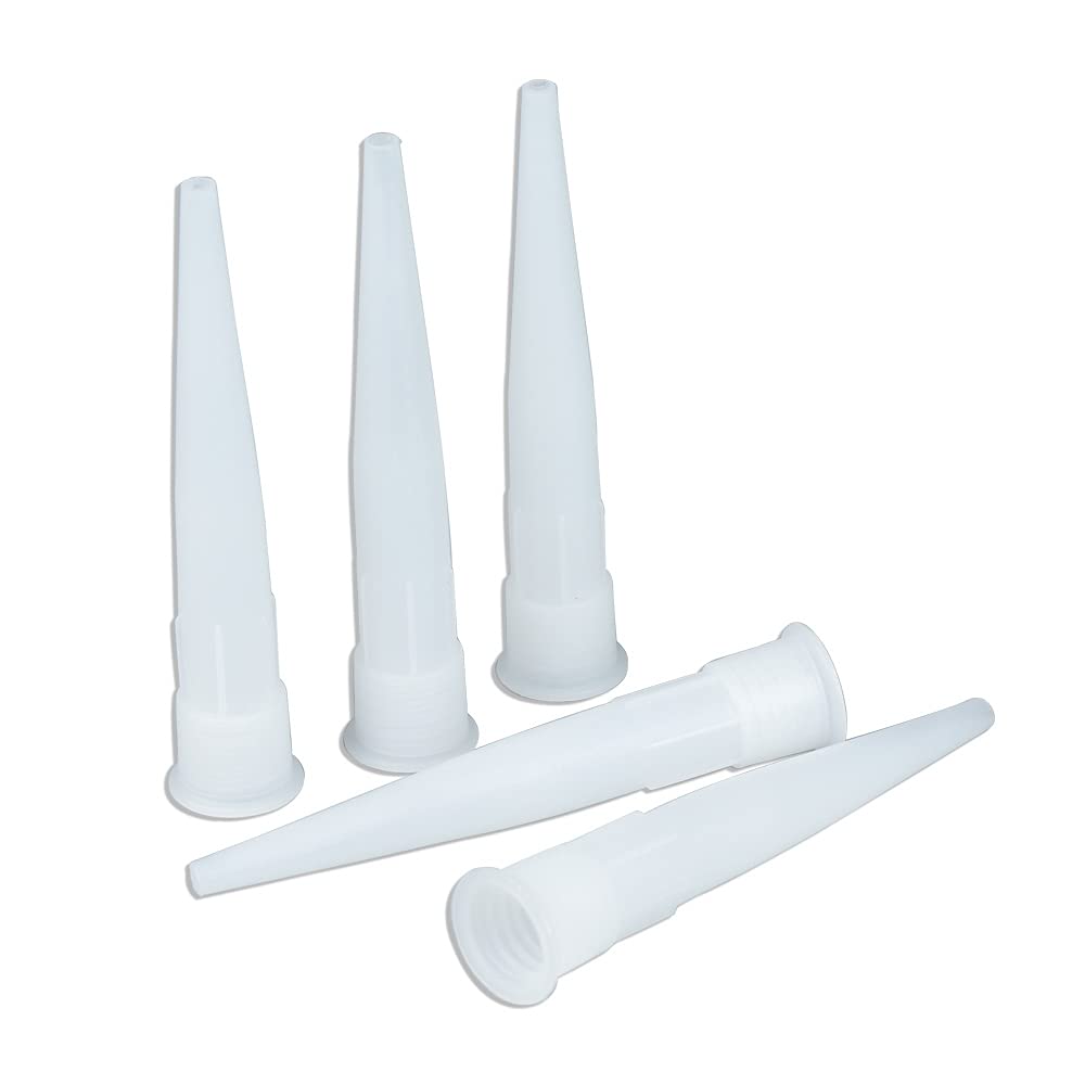 Etokfoks High Thrust Caulk Gun 30pcs Plastic Caulk Nozzle Tips Standard Size Applicator for Door Window Tile Gap Repair #LETDDIZPX