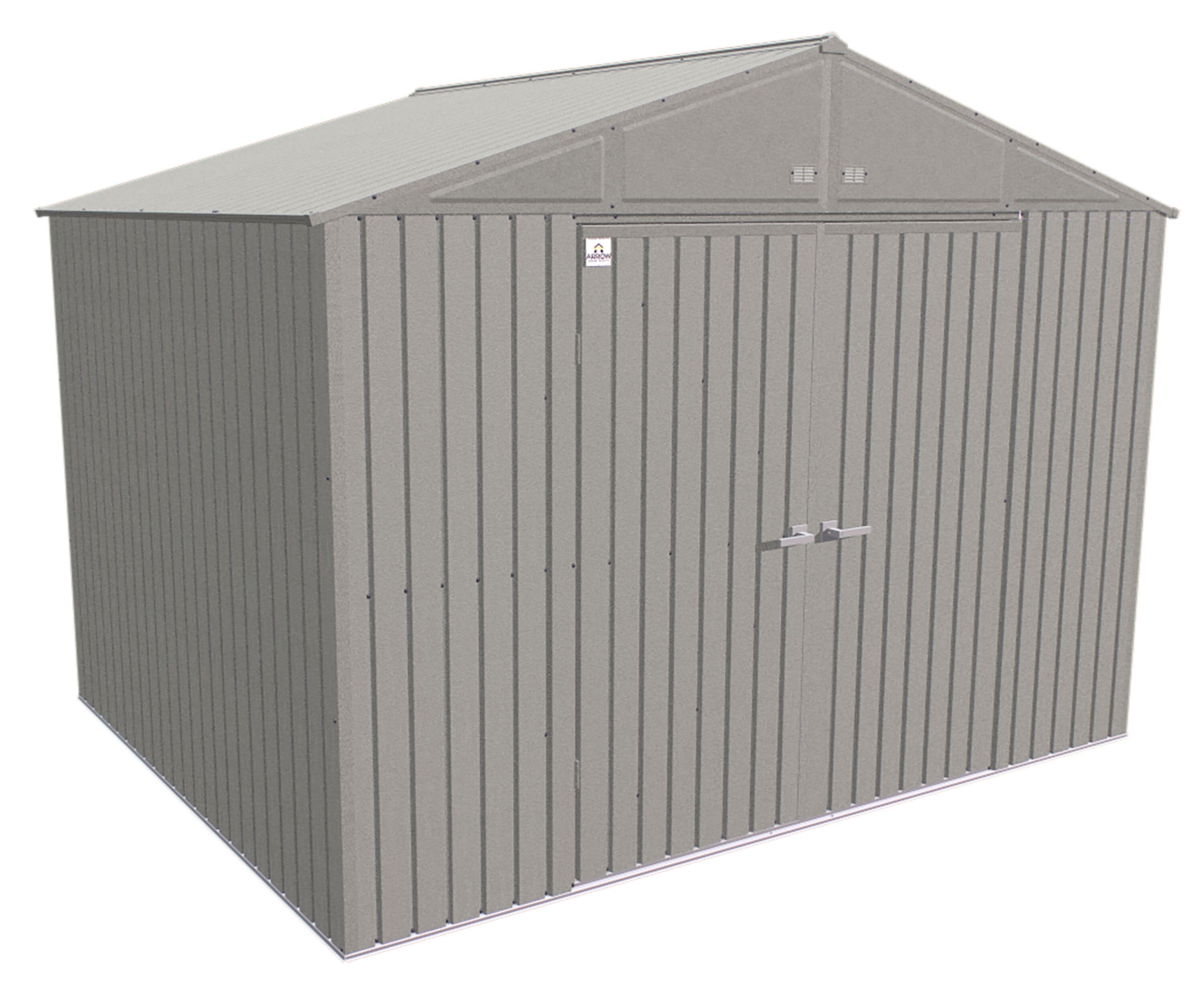 Cool Grey 8' x 10' Superior Grade Steel Storage Shed Kit