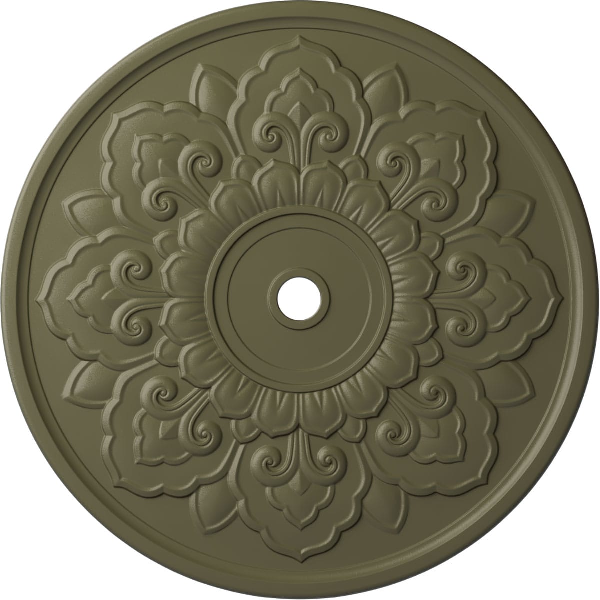 Ekena Millwork CM50LOSSF Lorry 51-in W x 51-in L Painted Spartan Stone Polyurethane Whole Ceiling Medallion