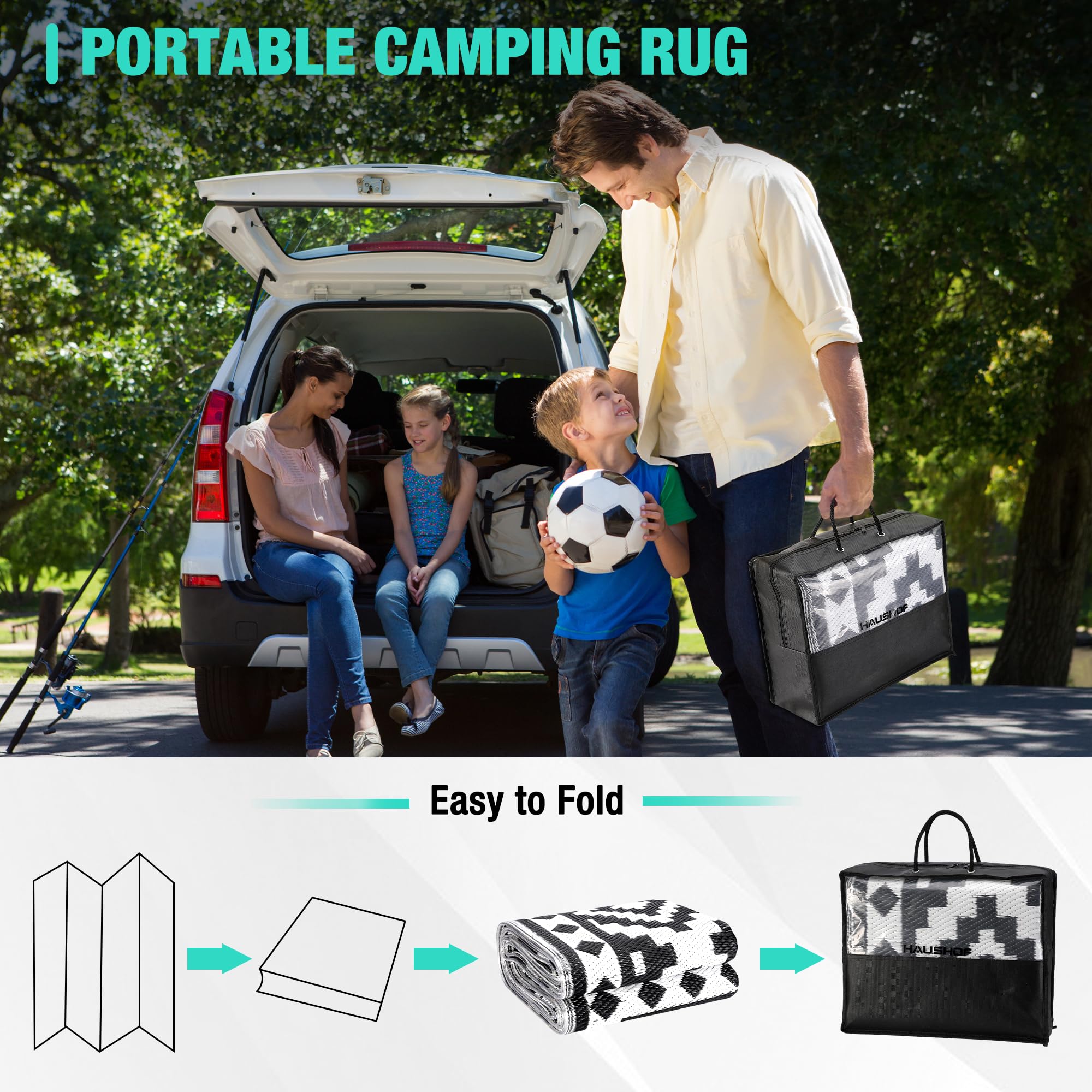 Aoibox 1 Piece 5 ft x 8 ft Outdoor Rug Waterproof Reversible Plastic ...