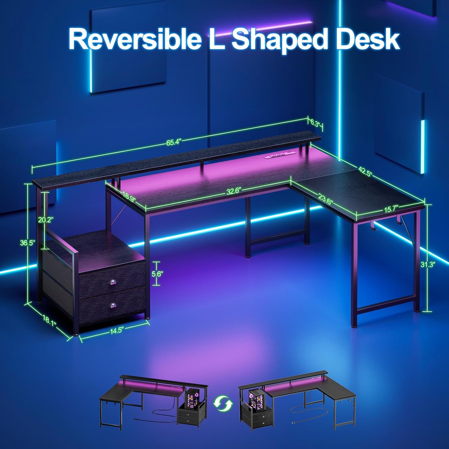 Furologee CD-050-CL-66-1-B desks - View #2