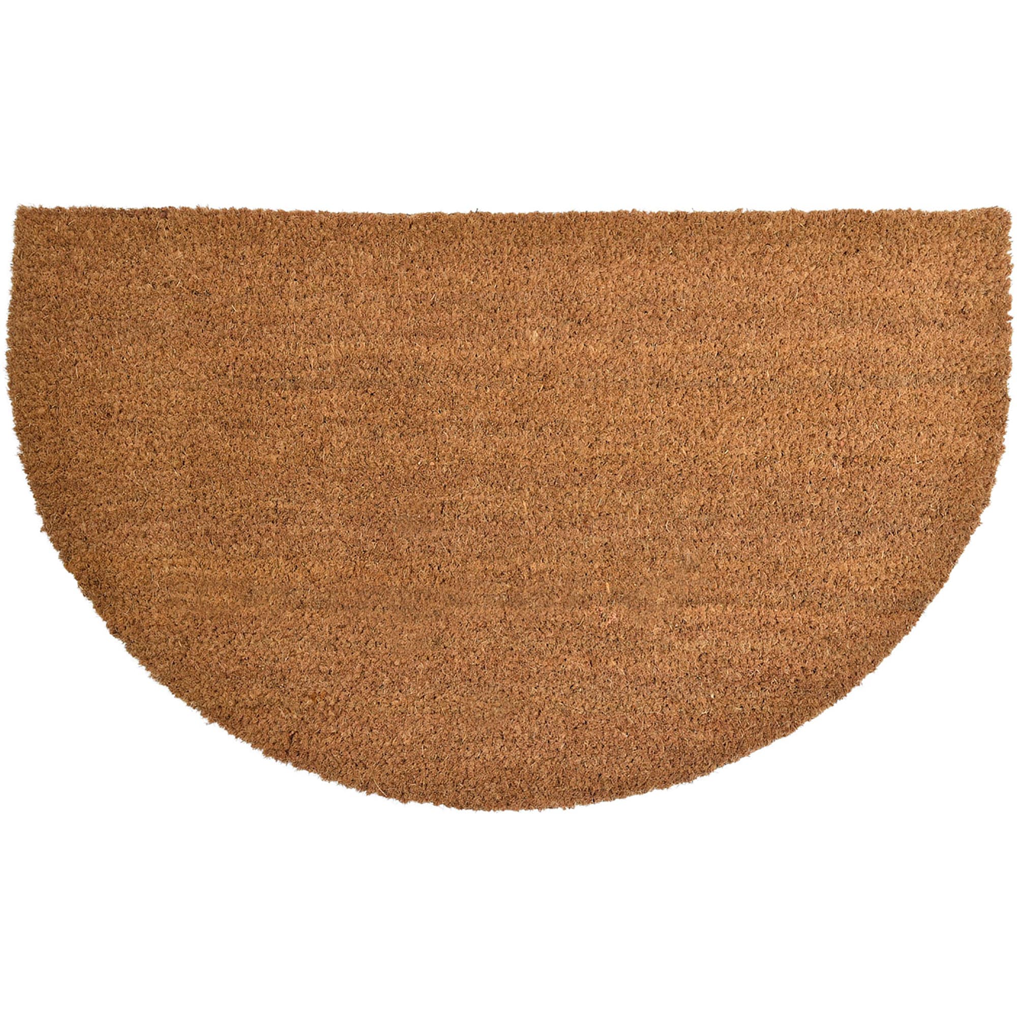 EVIDECO FRENCH HOME GOODS 18 x 30-in Sheltered Half Round Front Door Mat Lea Natural Braided Coir Coco Rug