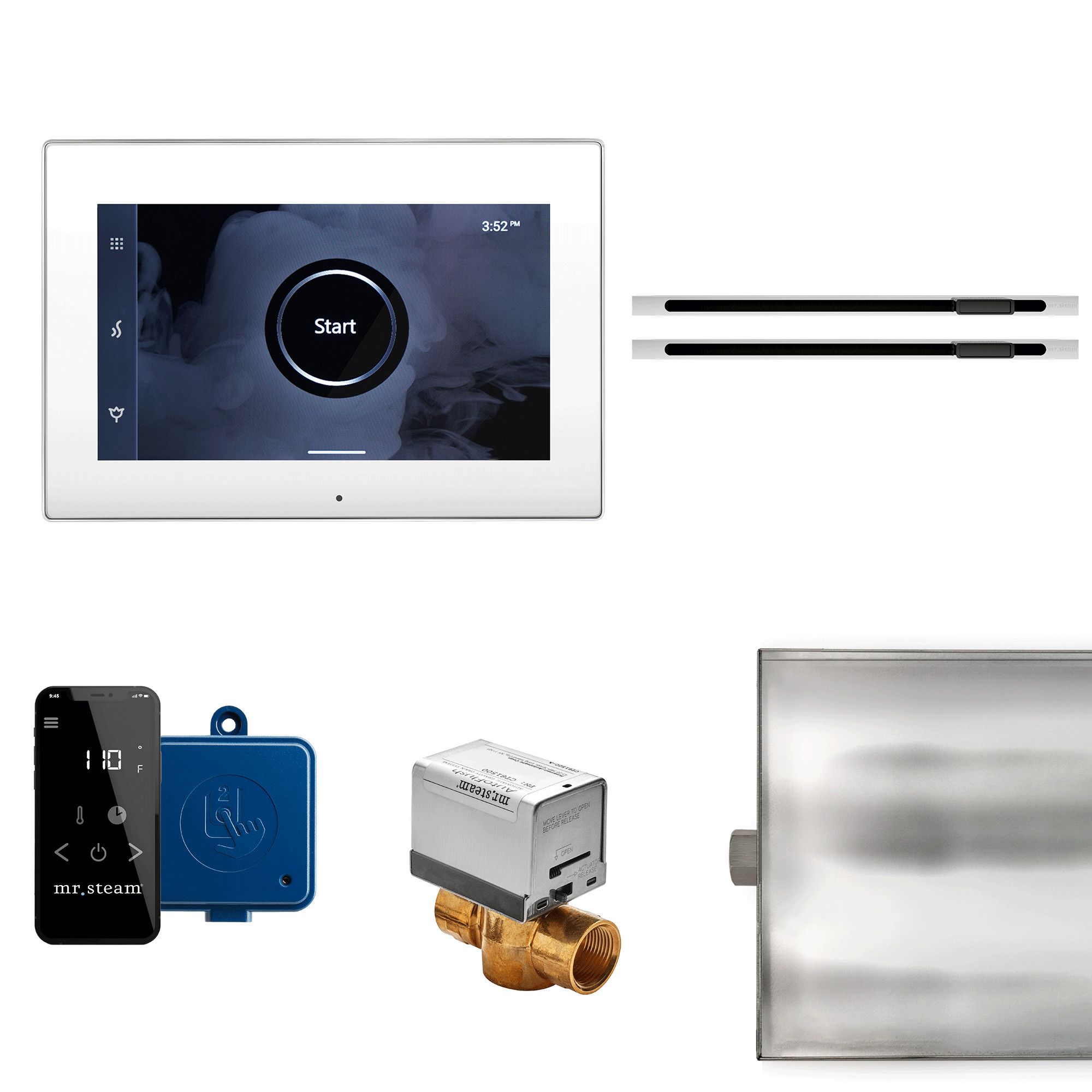 Mr. Steam XBTLRWHXLPC 120-Watts White Polished Chrome Steam generator control kit