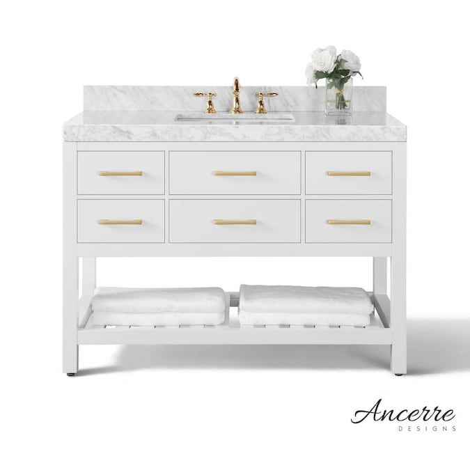Ancerre Designs Elizabeth 48 In White, 48 White Bathroom Vanity Top