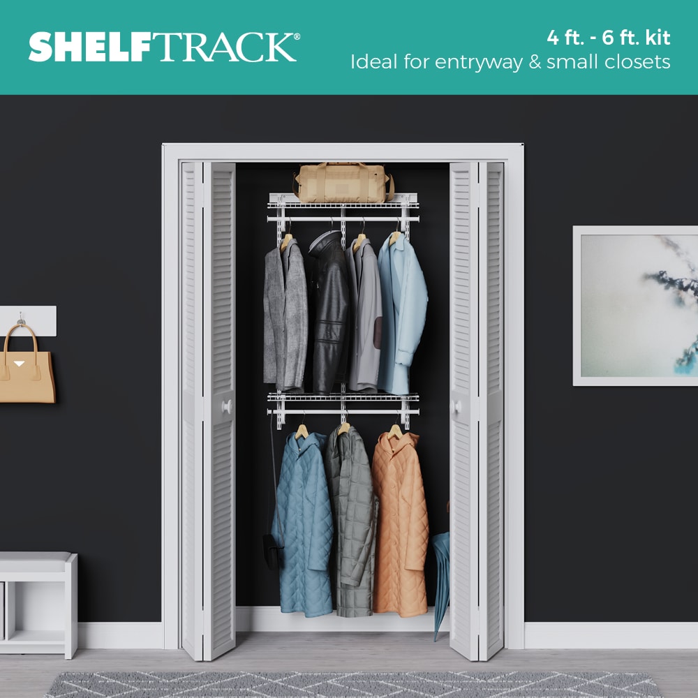 ClosetMaid 22875 ShelfTrack Adjustable Closet Organizer Kit, White