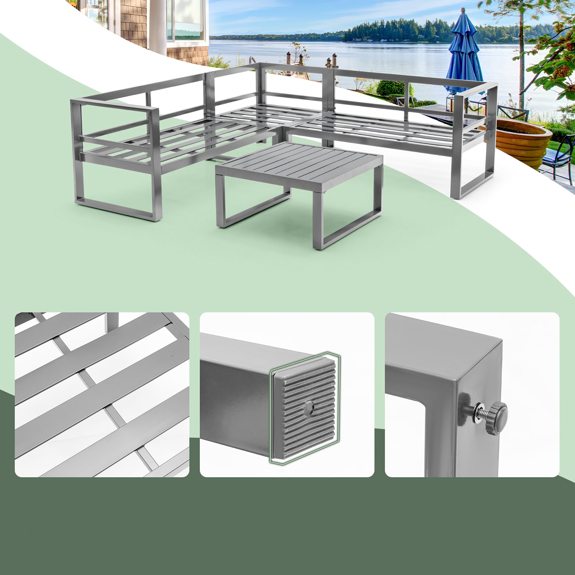 Costway NP10602GR+ Patio-Conversation-Sets - View #4