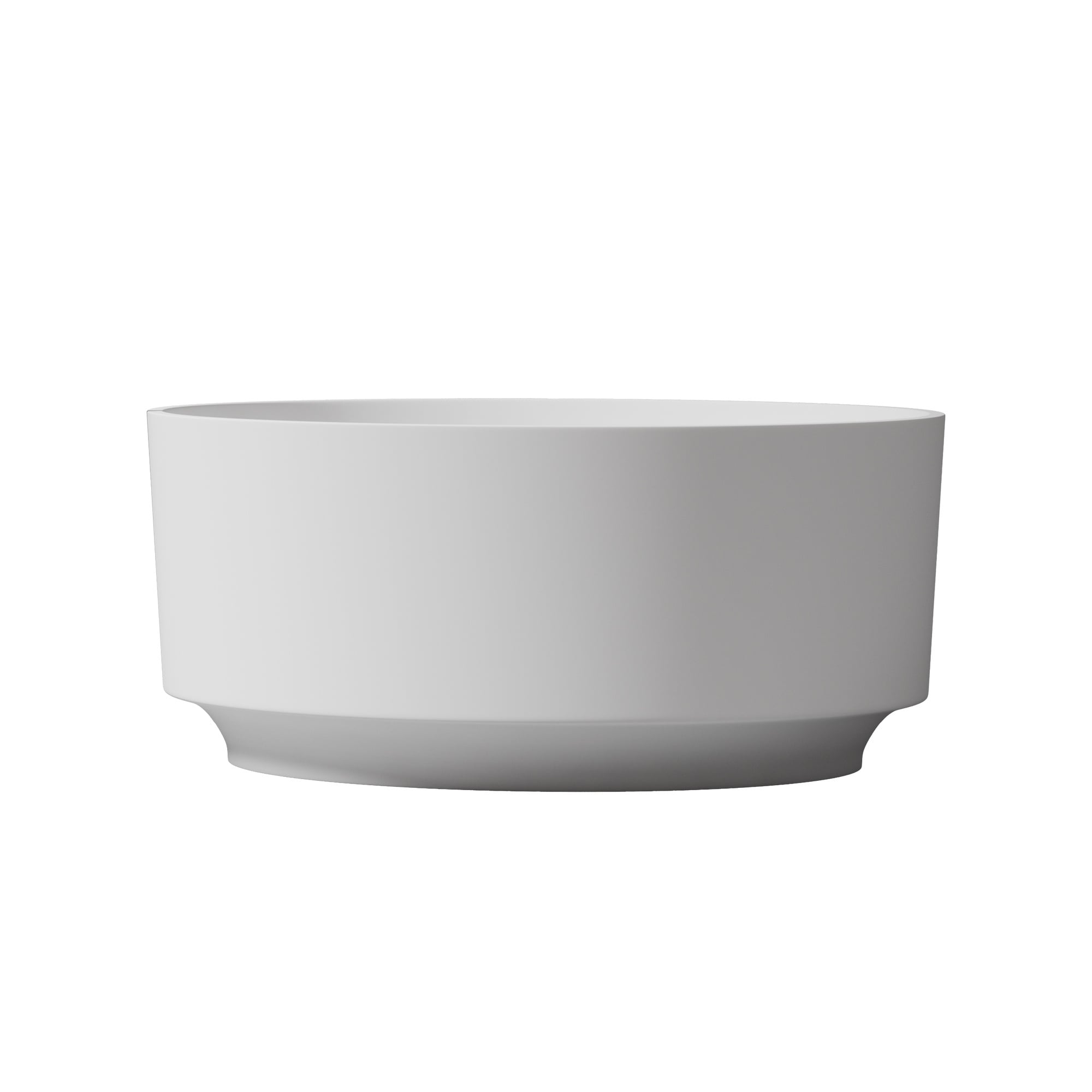 LIVACA 49 inch Matte White Solid Surface Soaking Bathtub with Deep Soak Freestanding Design