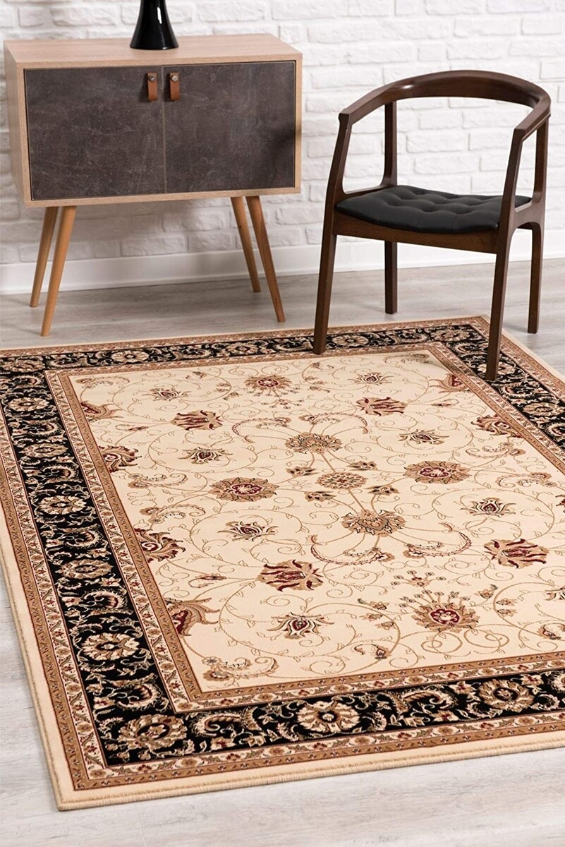 Black Indoor-Outdoor Olefin Carpet Area Rug