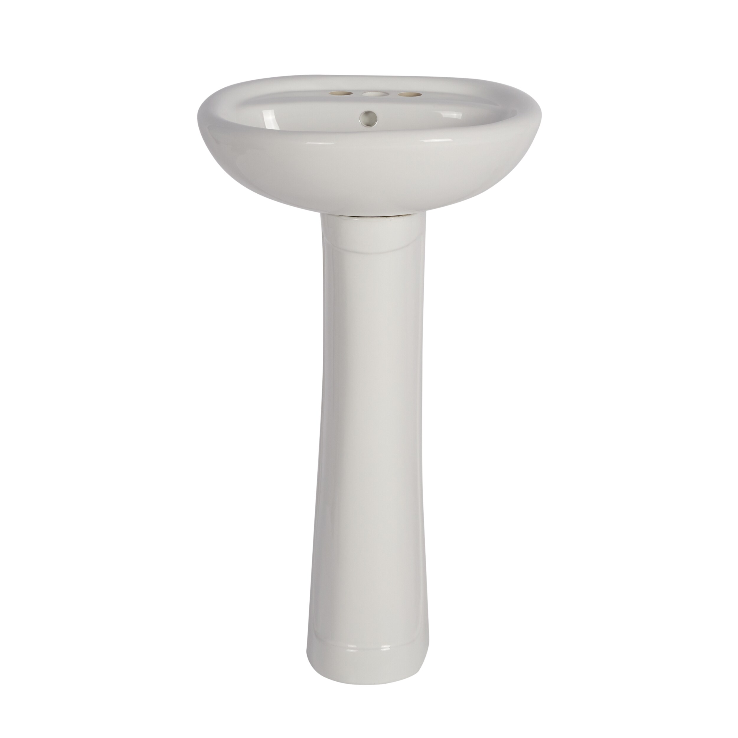 Barclay 3-9164WH Ashley pedestal lavatory Vitreous China Modern White Pedestal Sink Combo (15.25-in x 19.75-in x 32.125-in)