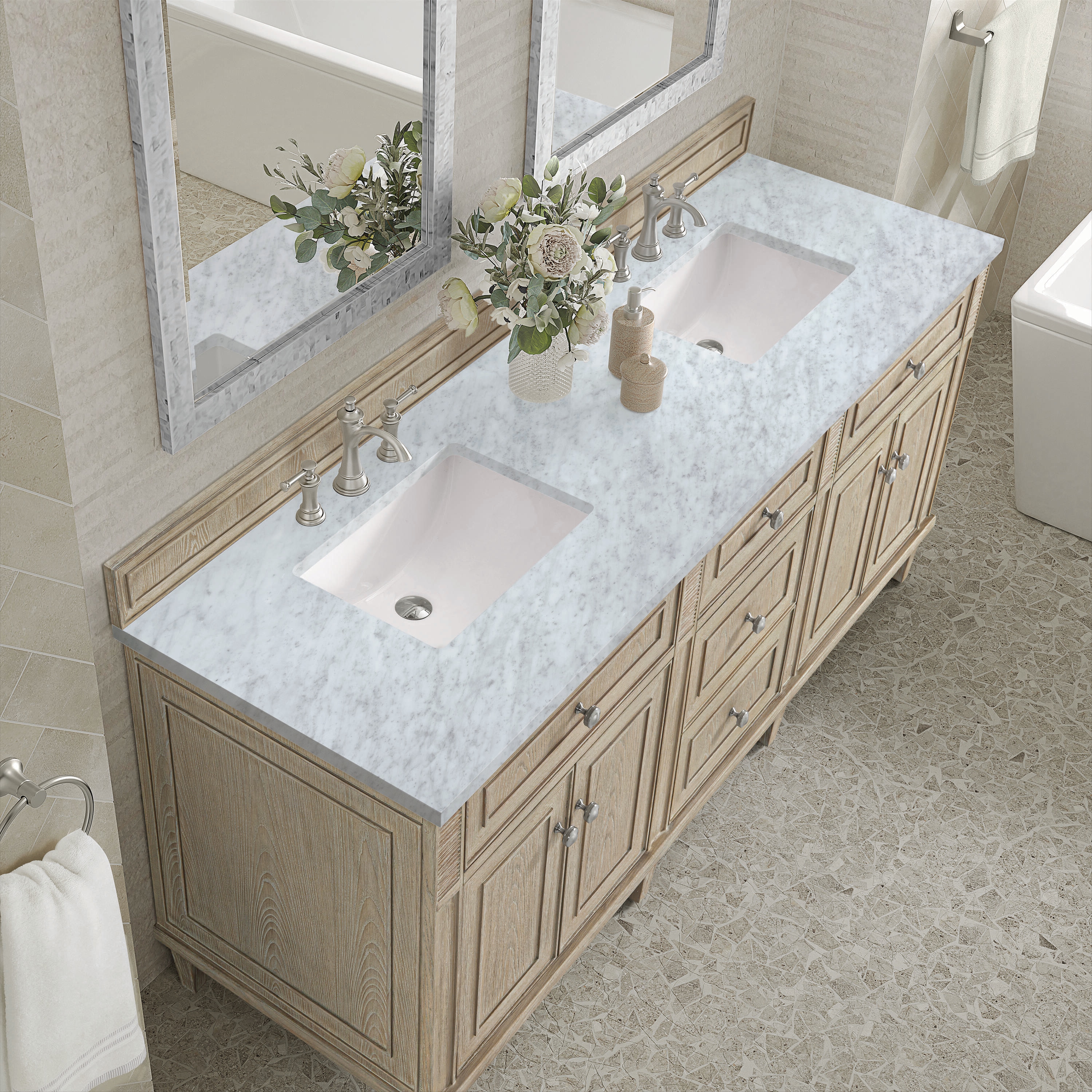 James Martin Vanities 424-V72-WWO-3CAR Bath-Vanity-Combo - View #3