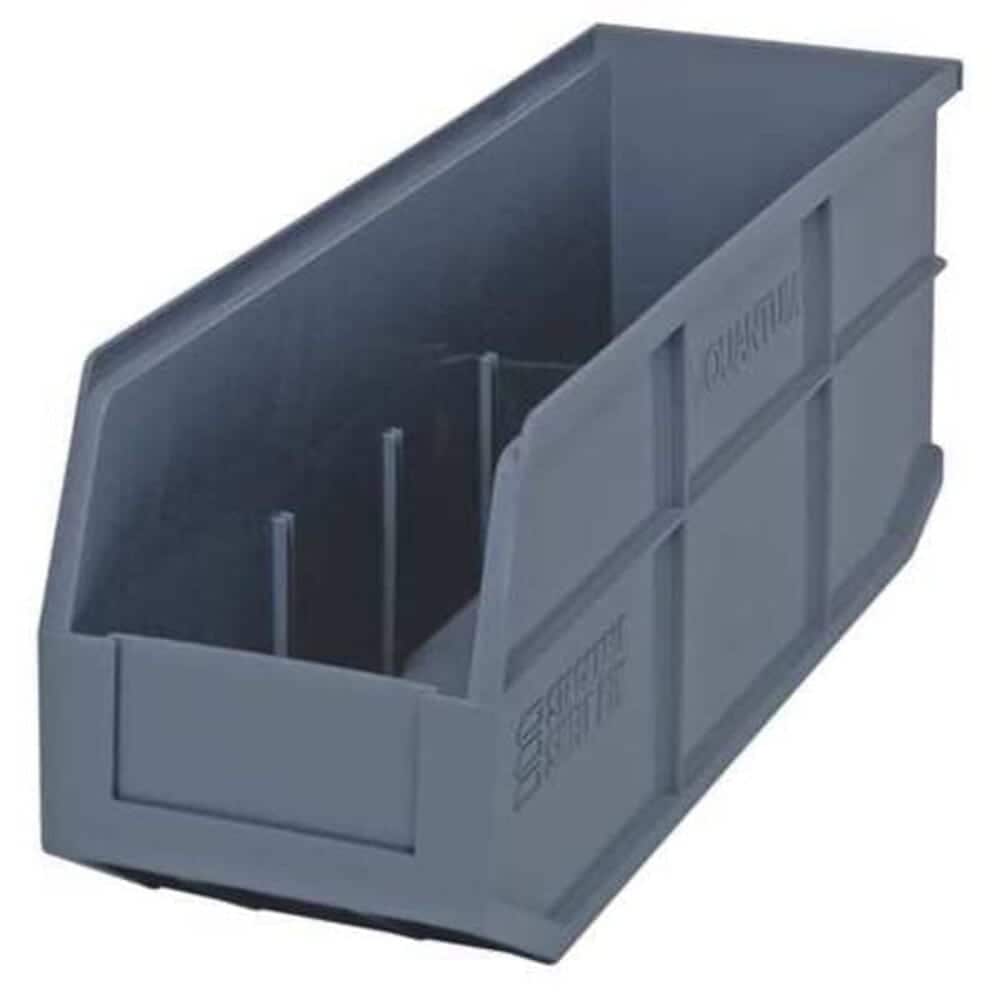 Quantum Storage Systems Shelf Storage Bin Polypropylene Gray 7 in H 6 in W 18 in L