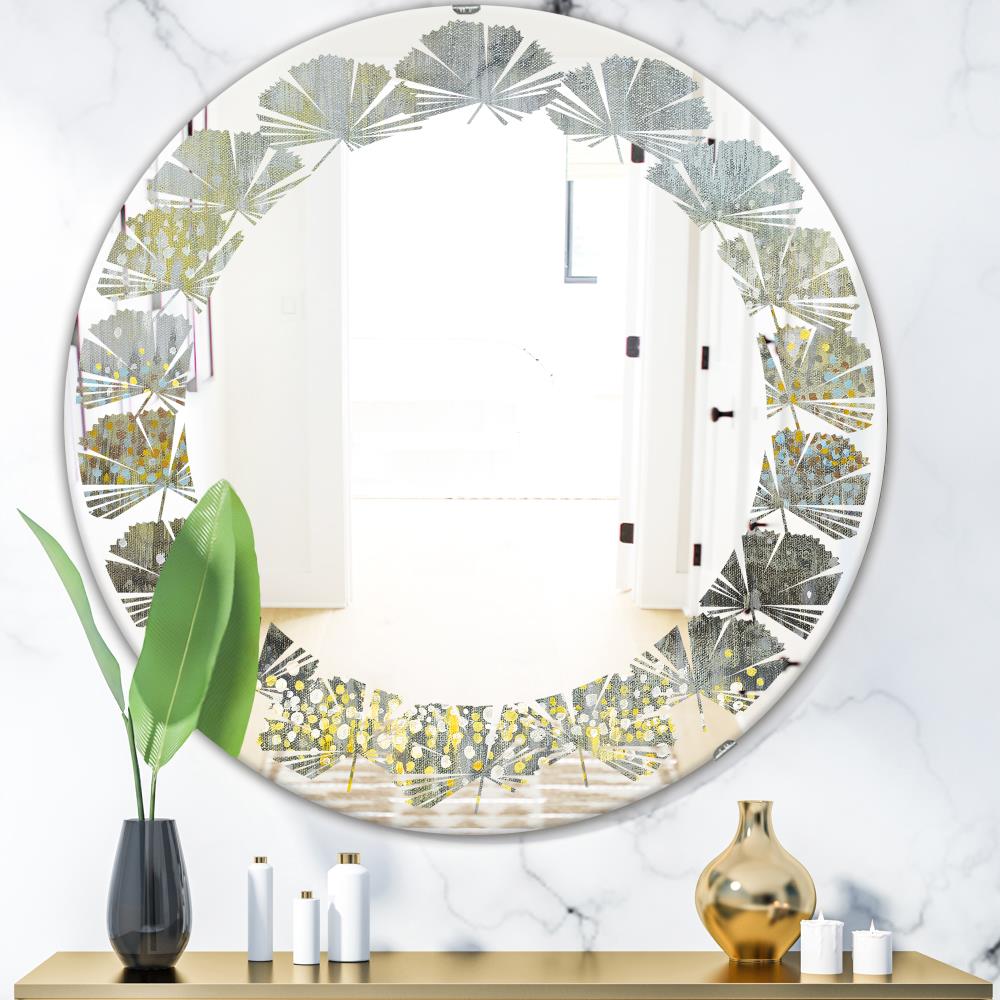 Designart Designart Mirrors 24-in L x 24-in W Round Gray Polished Wall ...