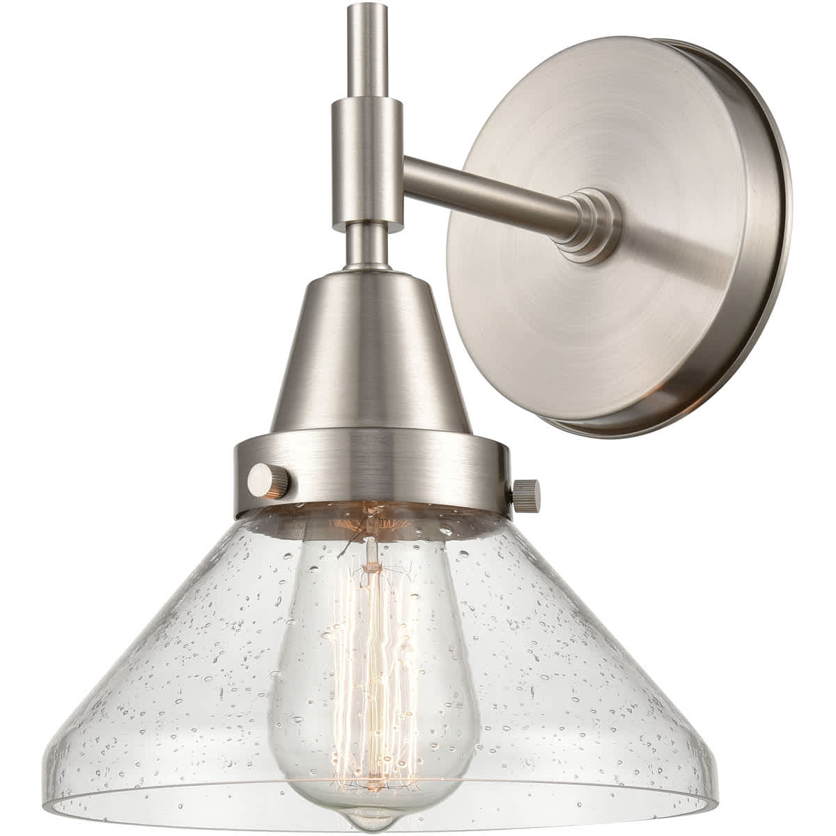 Innovations Lighting  447-1W-SN-SDY-LED Caden Wall Sconce Satin Nickel