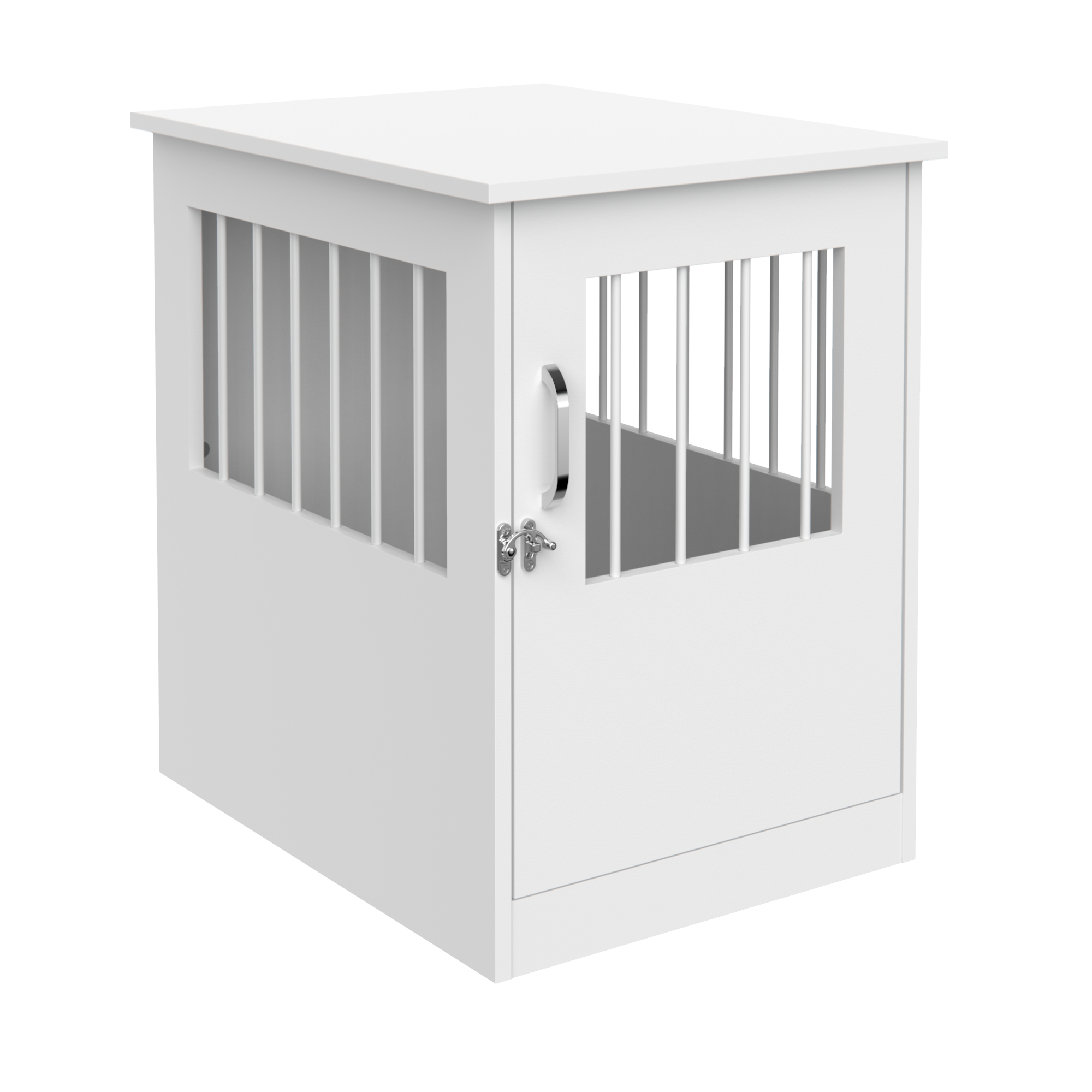 Poplar Crafted Extra Small White Pet Crate End Table